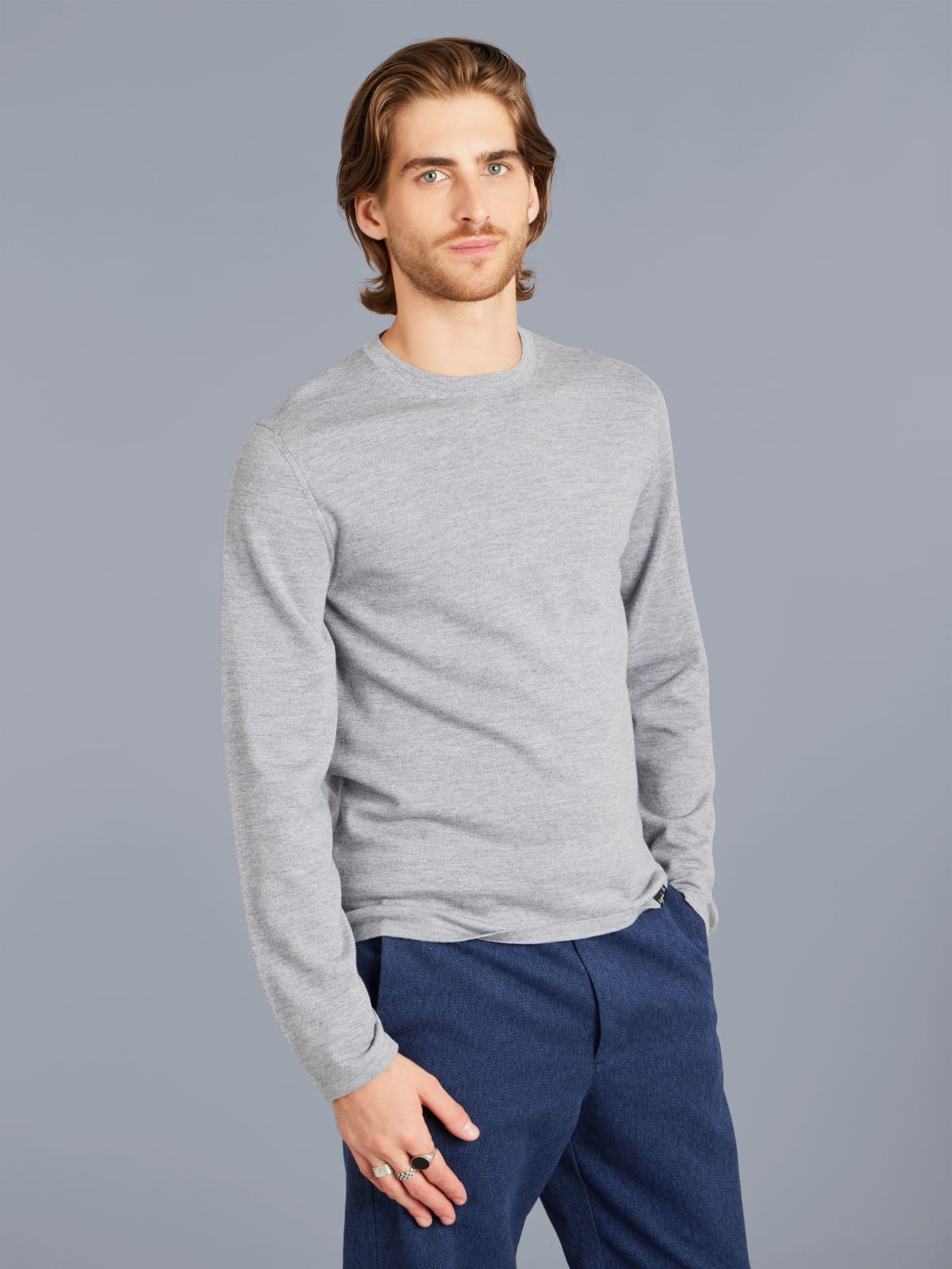grey merino wool Park jumper