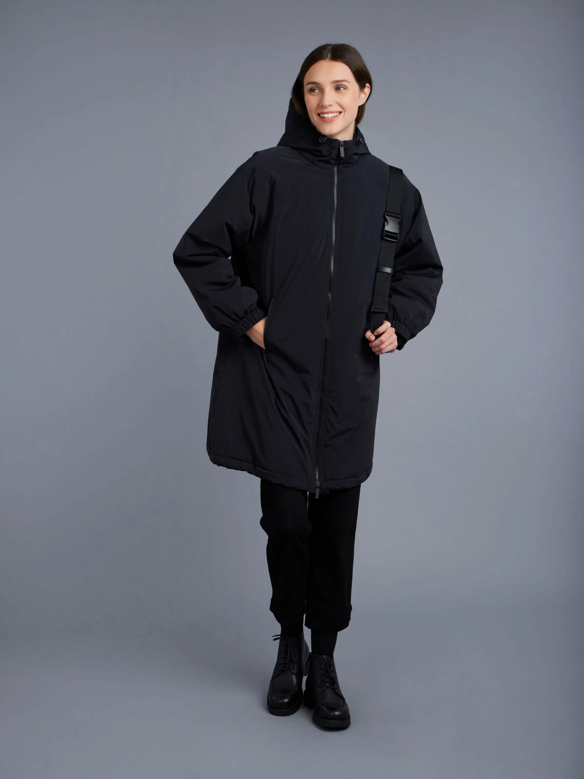 Black lined parka store