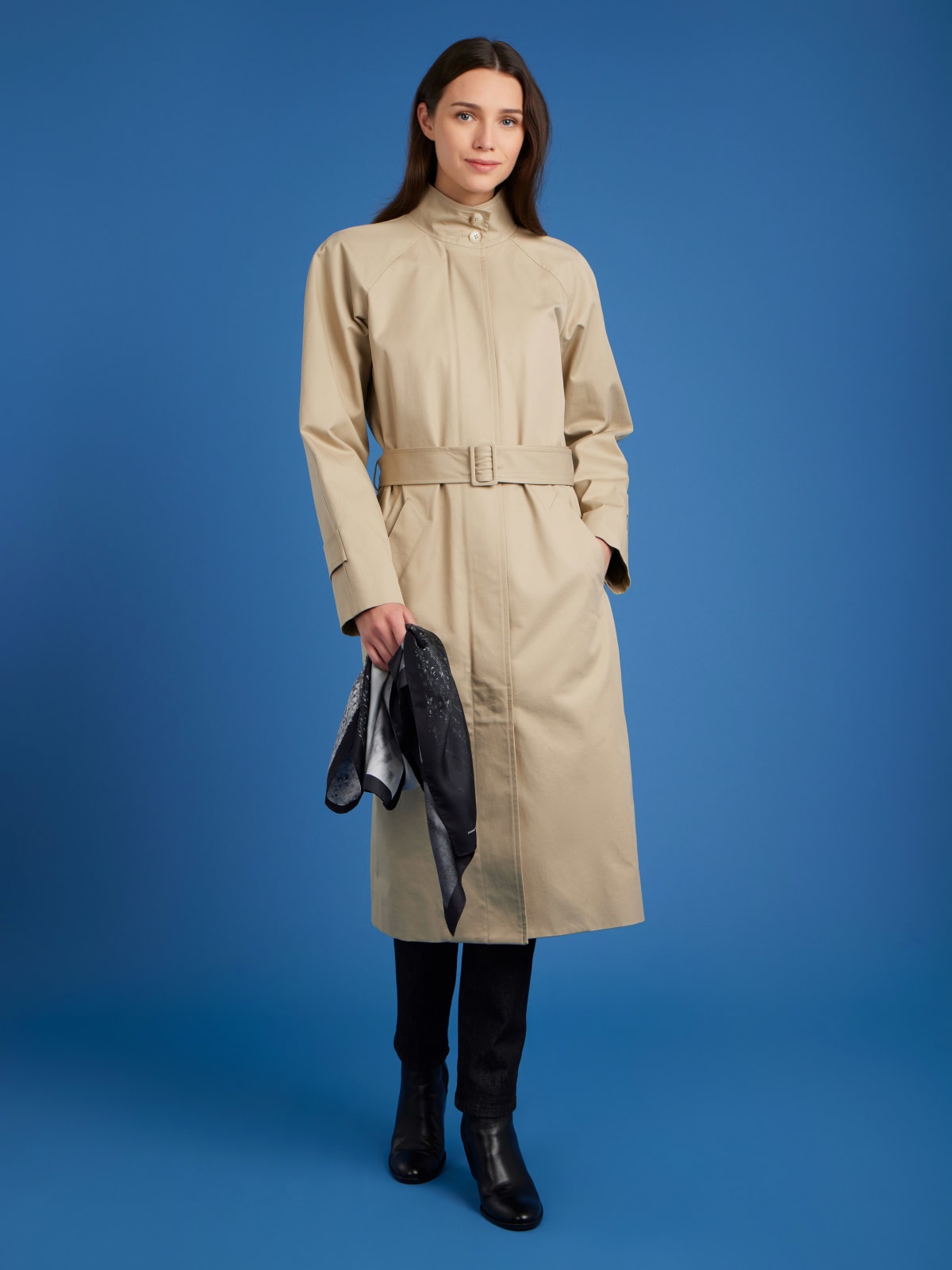 beige cotton lined coat