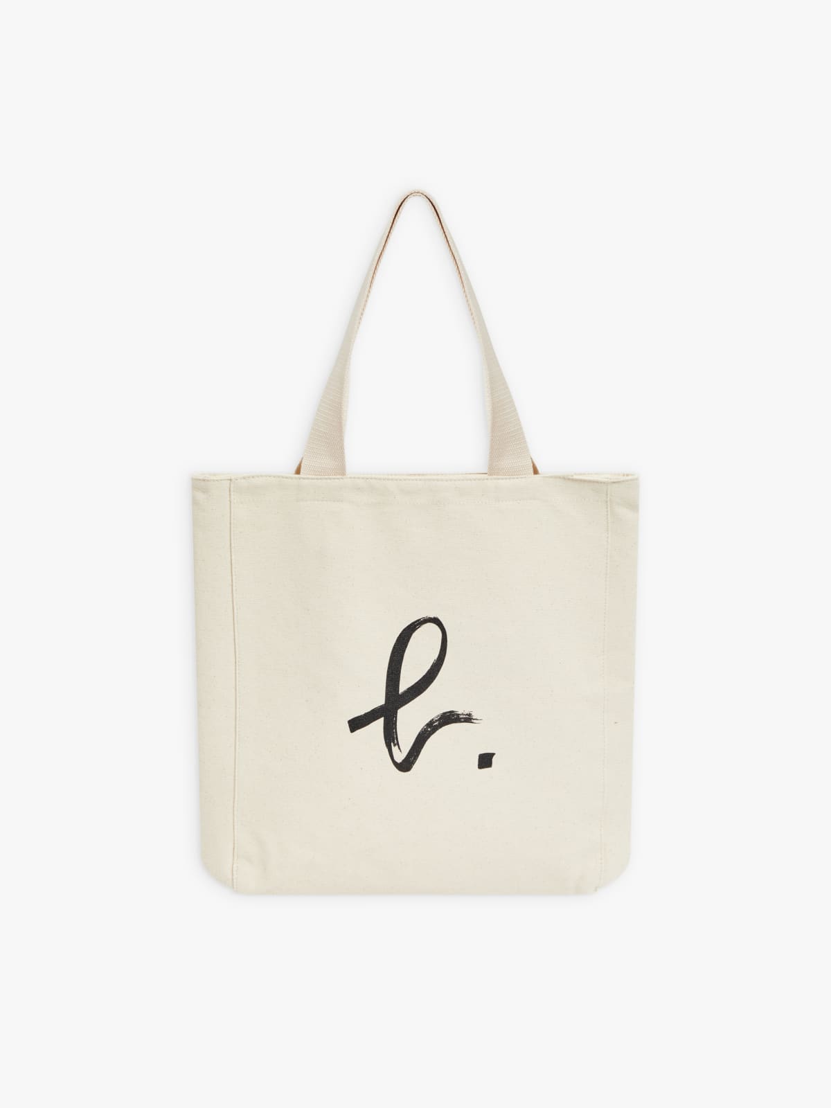 white cotton "b." logo tote bag