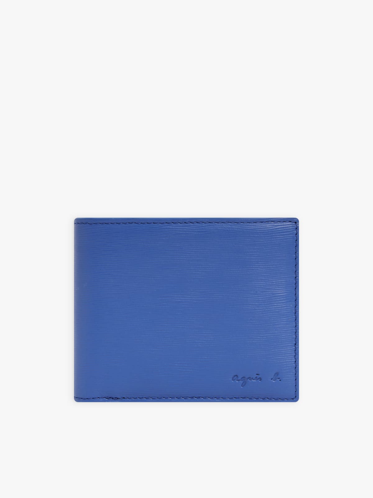 blue leather foldable wallet