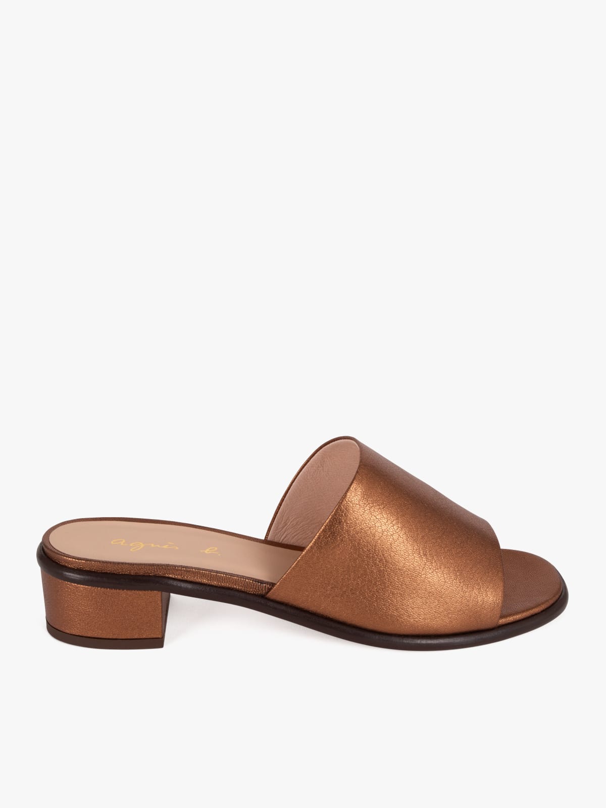 light bronze metallic leather mules Alma