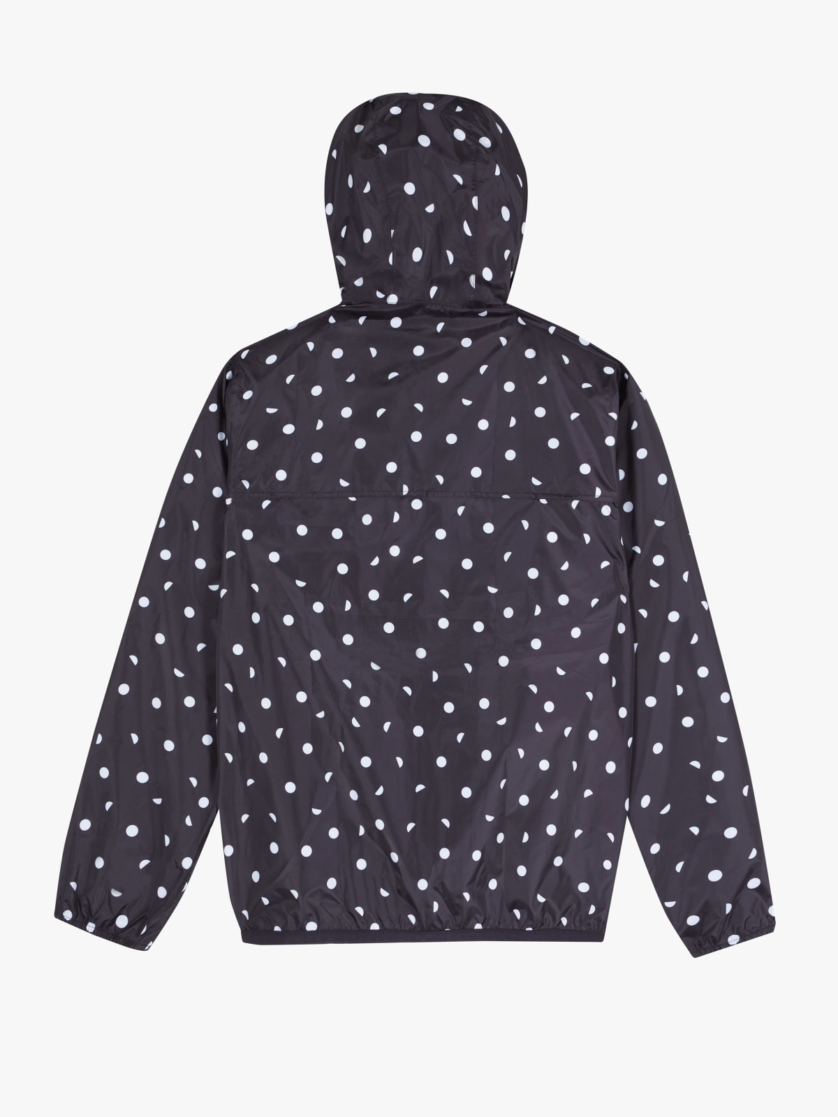 black Claude unisex parka with polka dots agnès b. x K-way