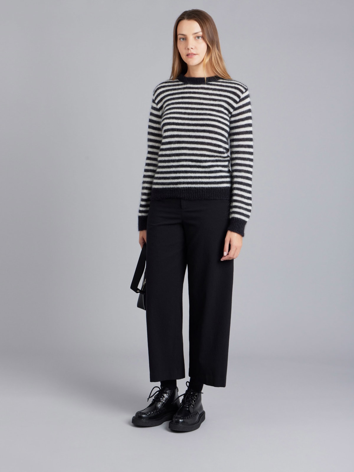 black mohair striped sweater