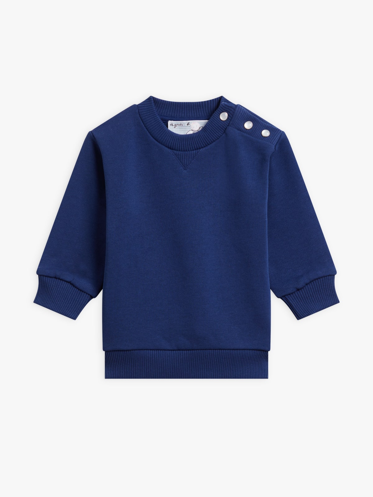 blue Cup black fleece sweatshirt with snap buttons