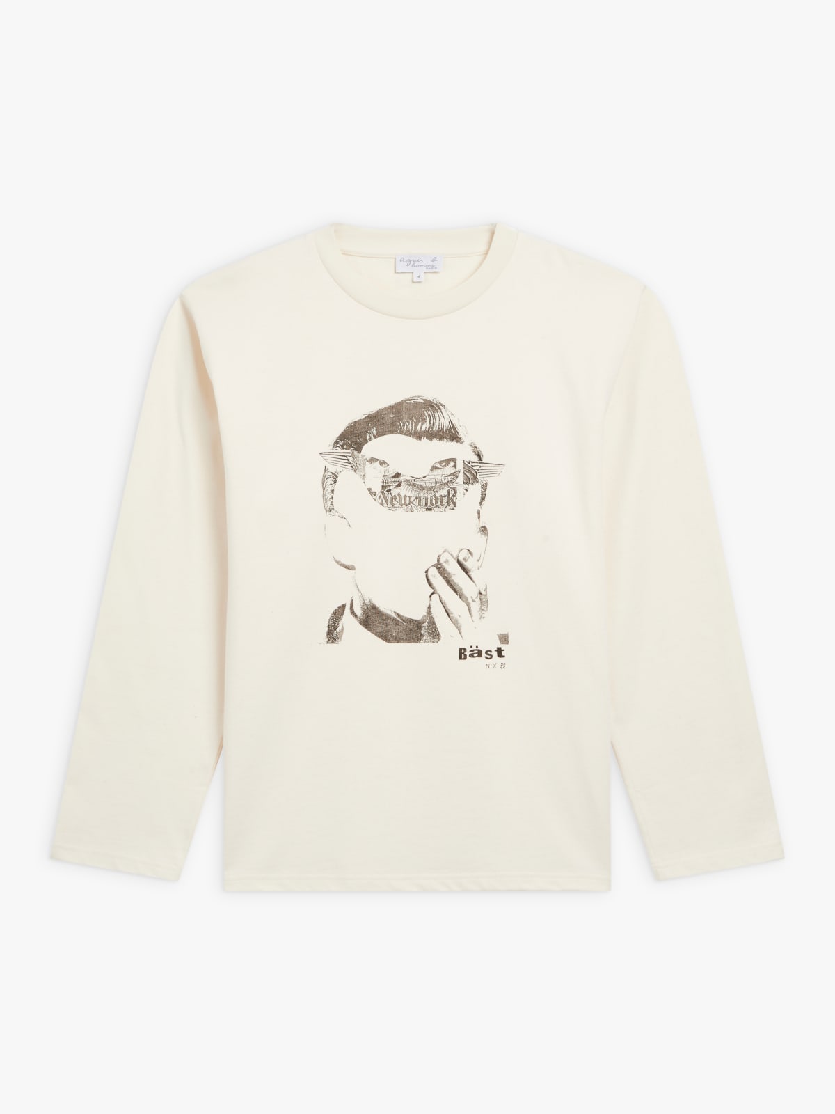 off-white cotton Christof t-shirt with artist BÄST