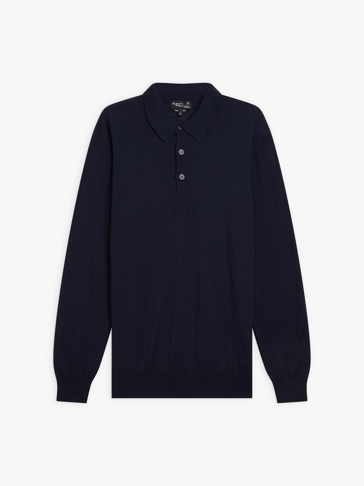 midnight blue merino wool Léo polo