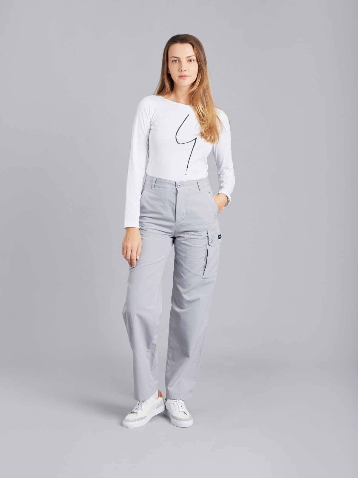 grey cotton canvas Treillis trousers