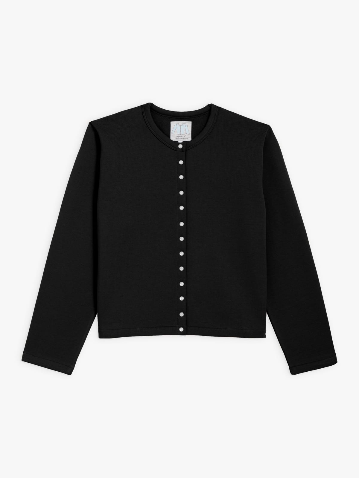 cardigan pressions Le Classique en molleton noir