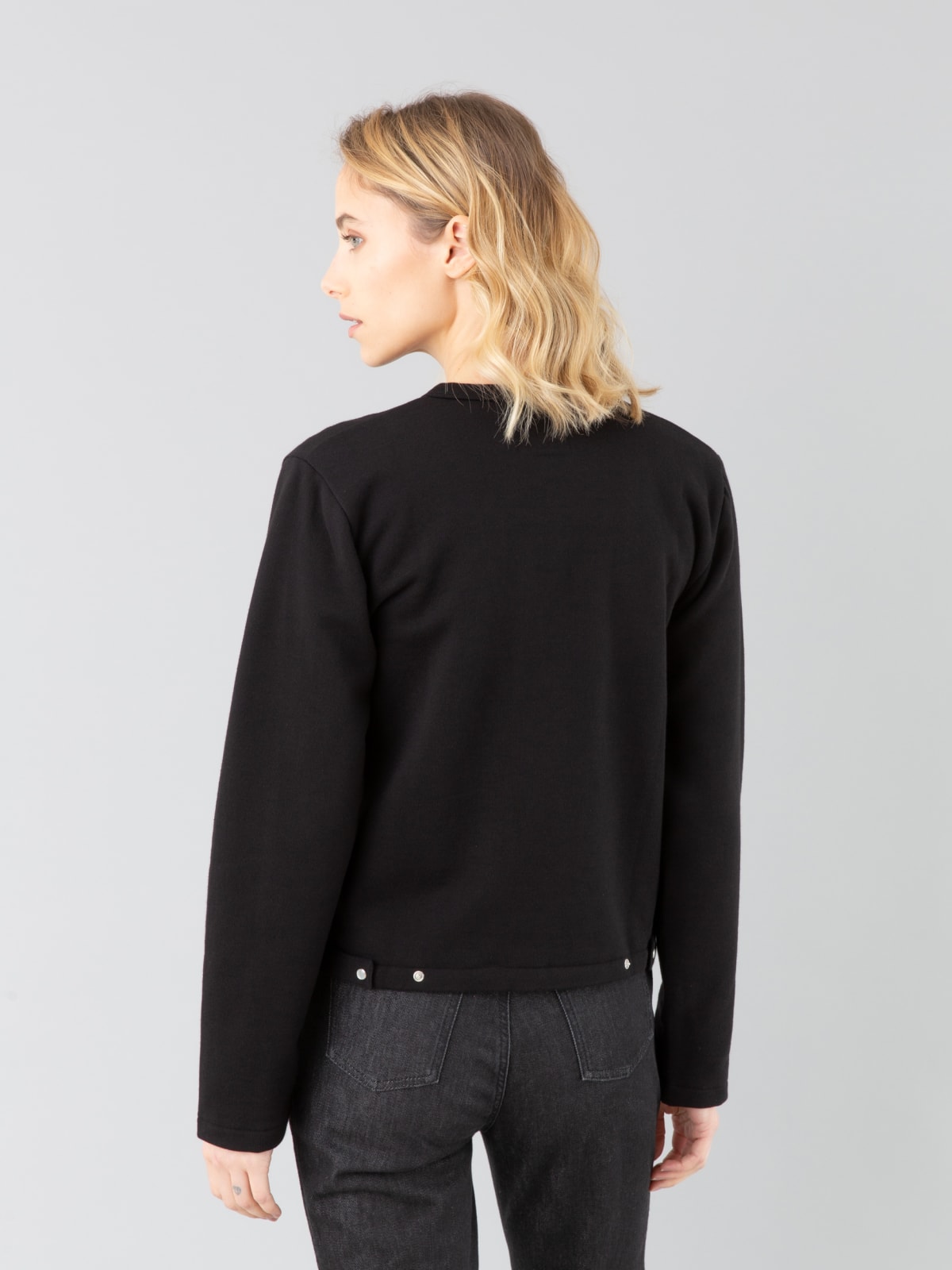 black fleece Le Classique snap cardigan | Agnès b.