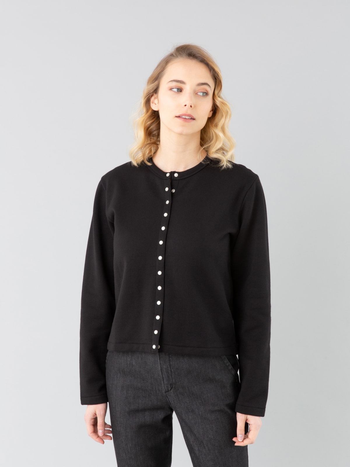 black fleece Le Classique snap cardigan | Agnès b.