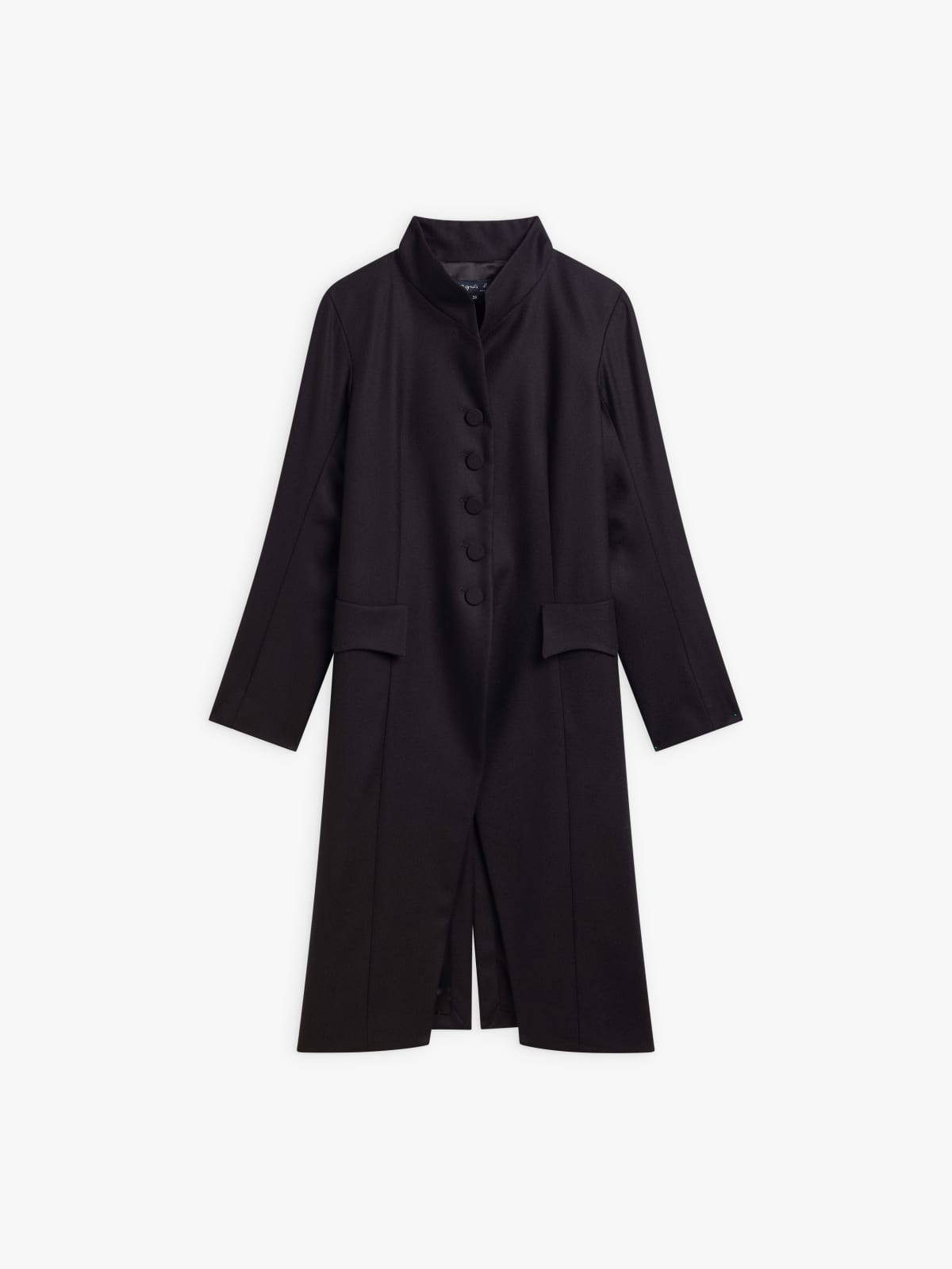 black wool frock coat