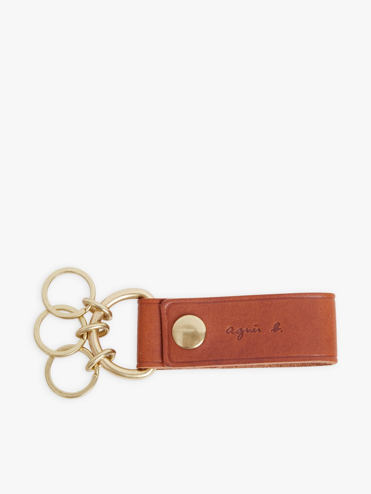 brown leather key ring