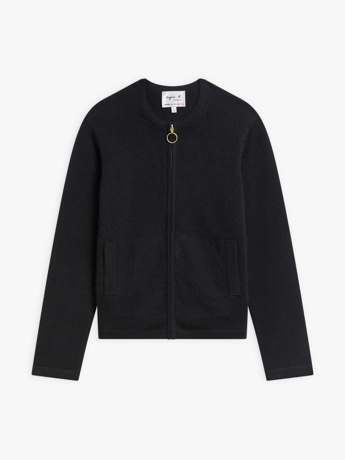 cardigan Zip poches en cachemire noir