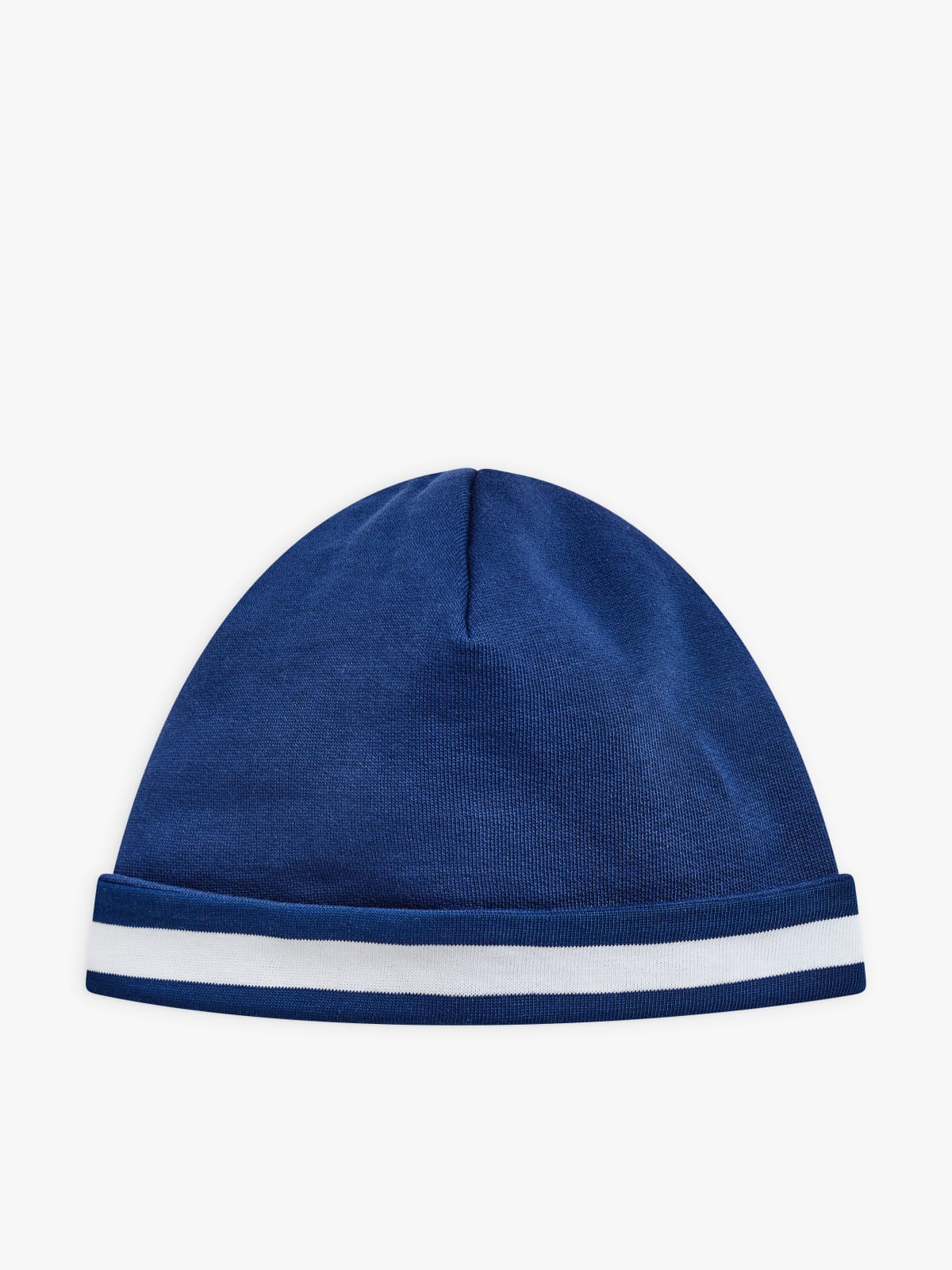 bonnet réversible en jersey de coton rayures 12/12 bleu et blanc