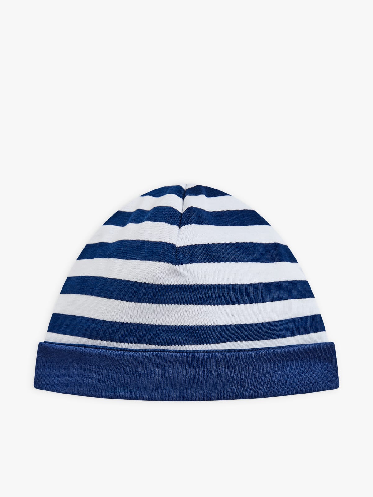 bonnet réversible en jersey de coton rayures 12/12 bleu et blanc