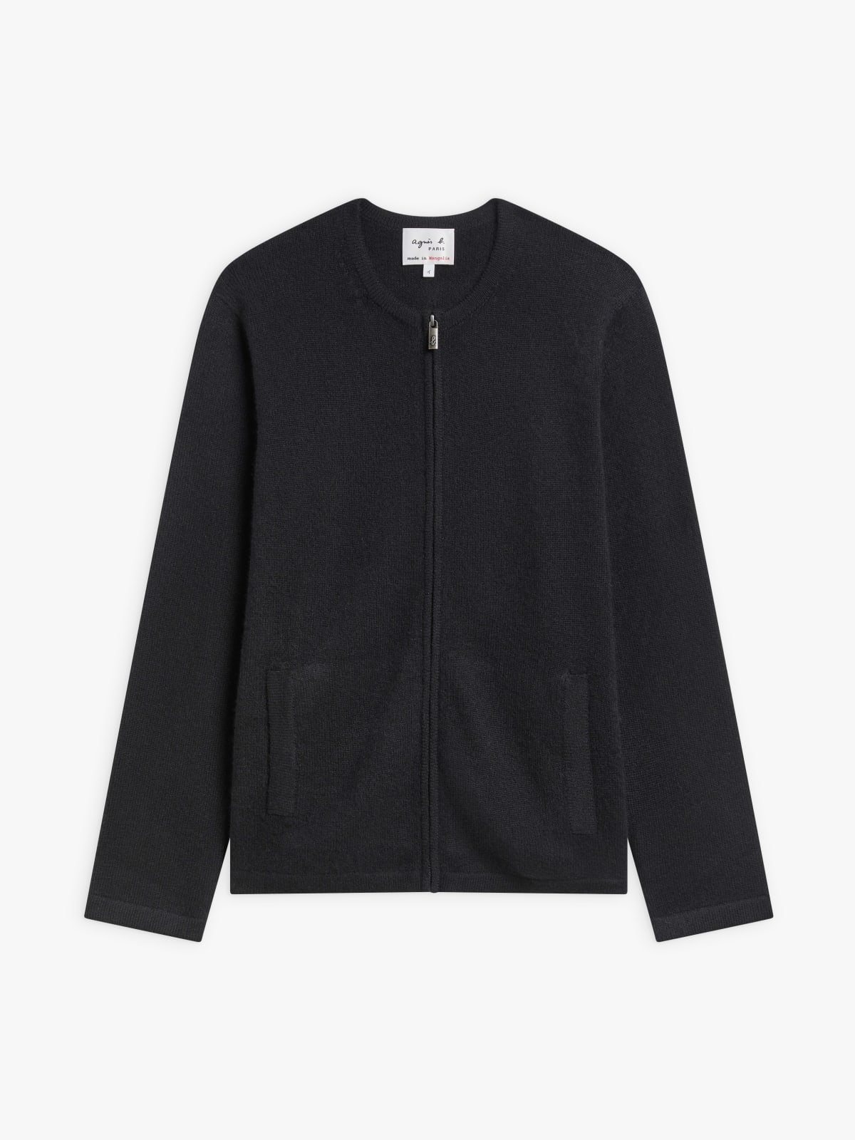 black cashmere Zip cardigan