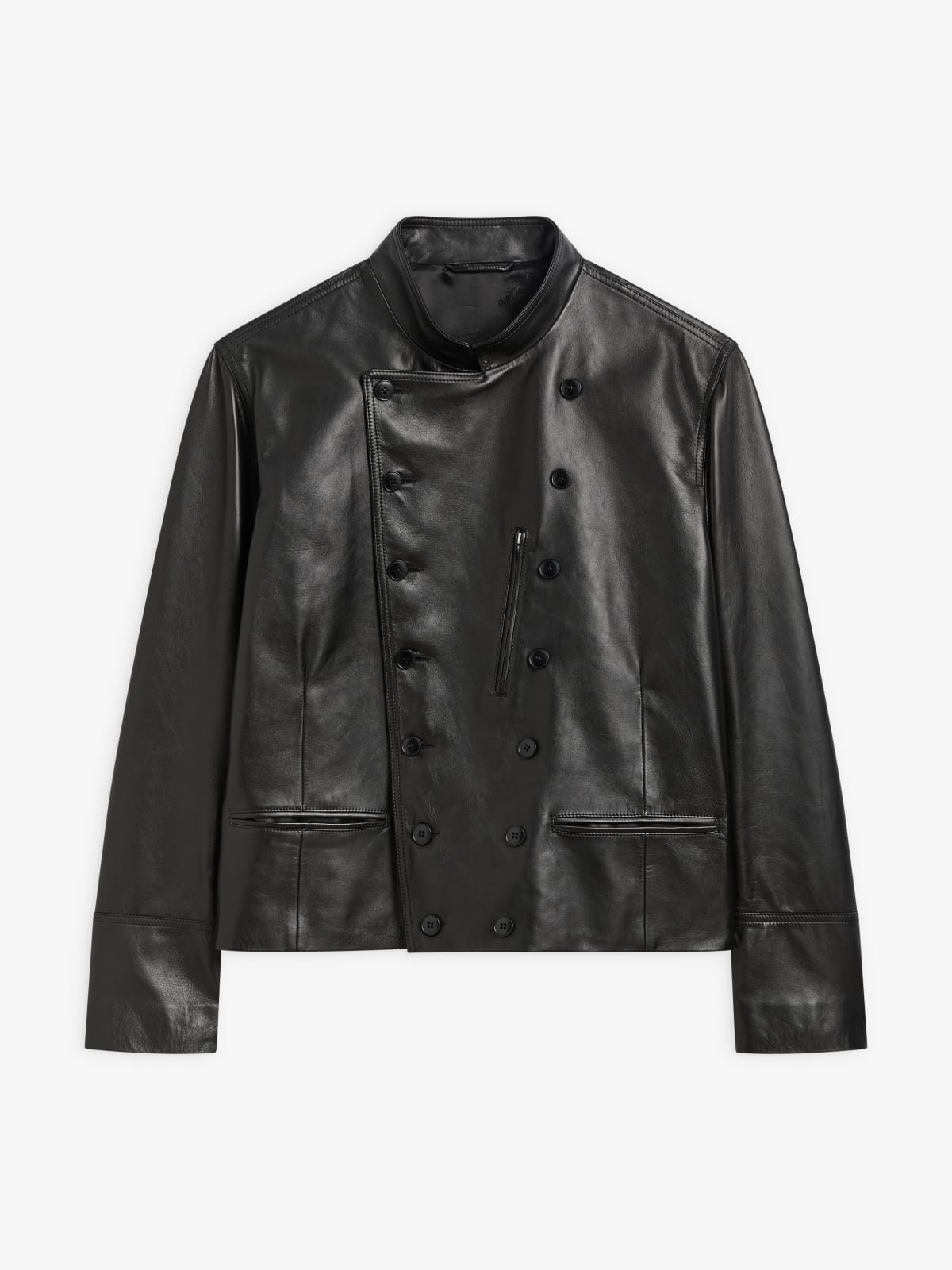 blouson Fifre en cuir d'agneau noir