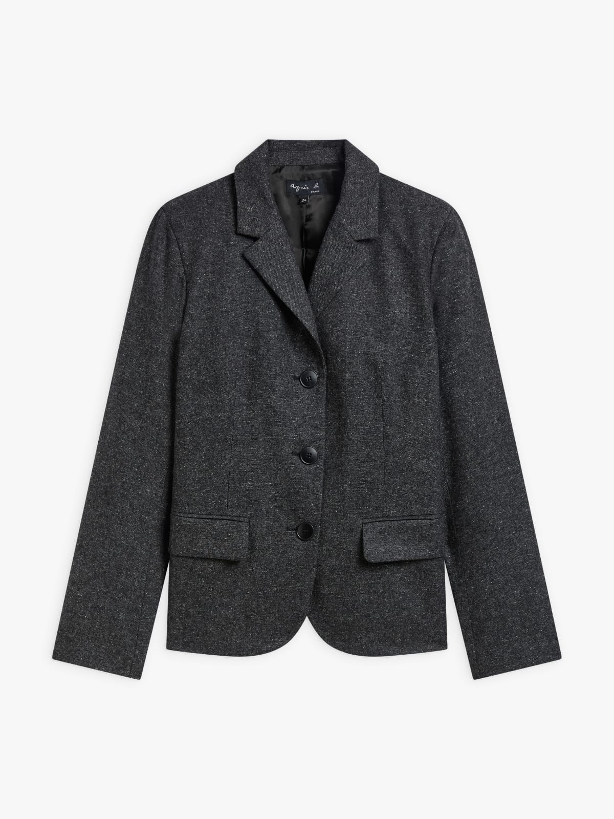 dark grey tweed wool Louisa jacket | Agnès b.