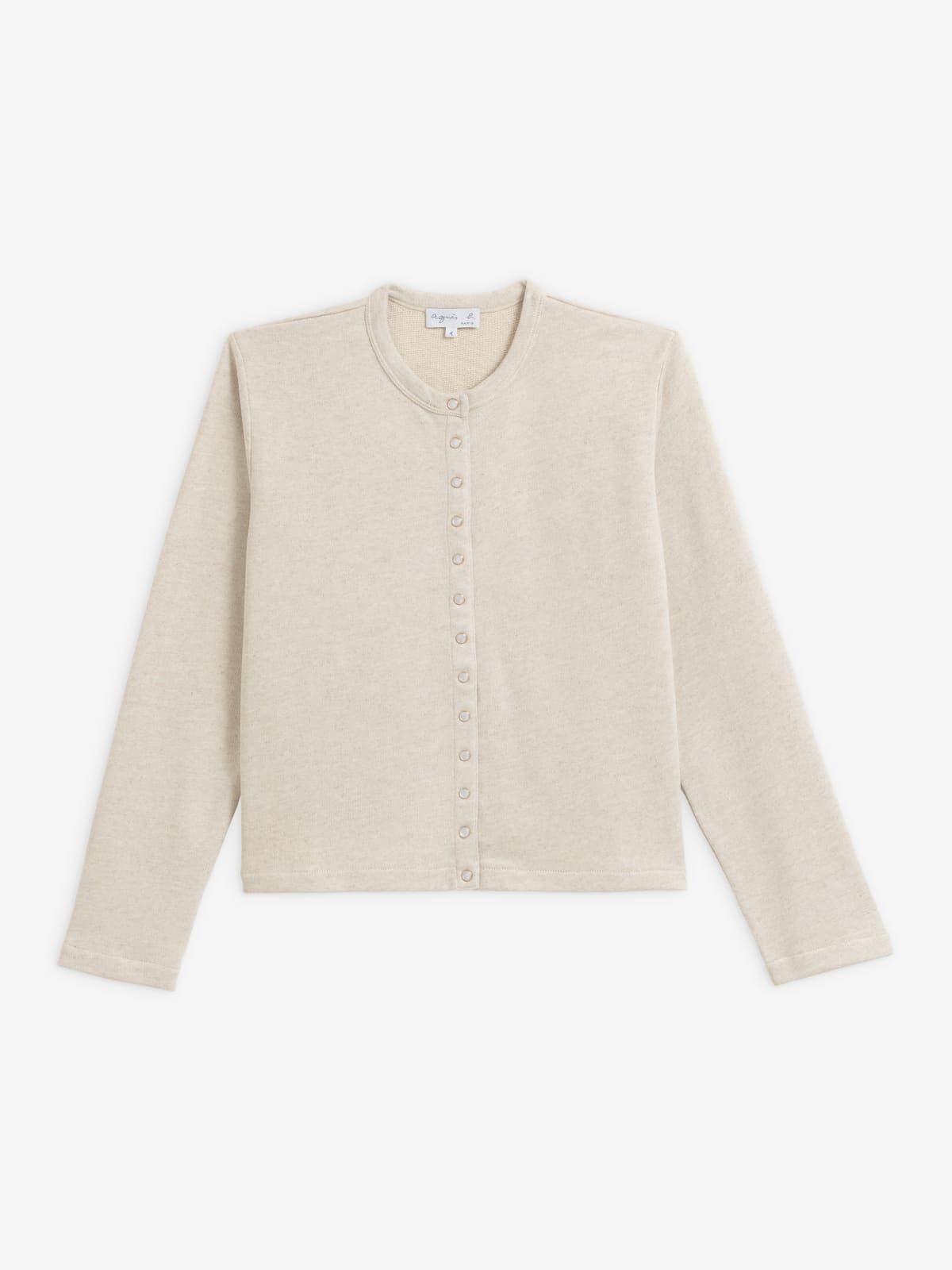 sand-beige snap cardigan