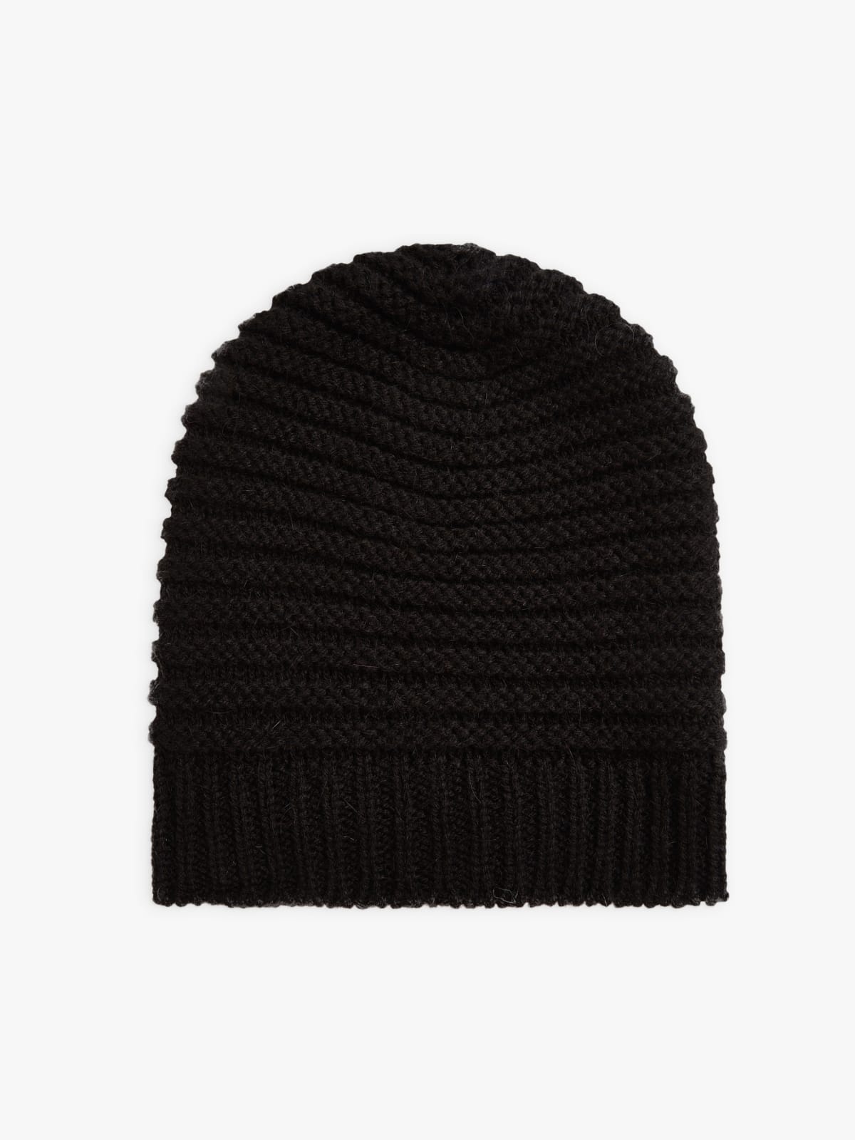 black wool and alpaca Isaac beanie