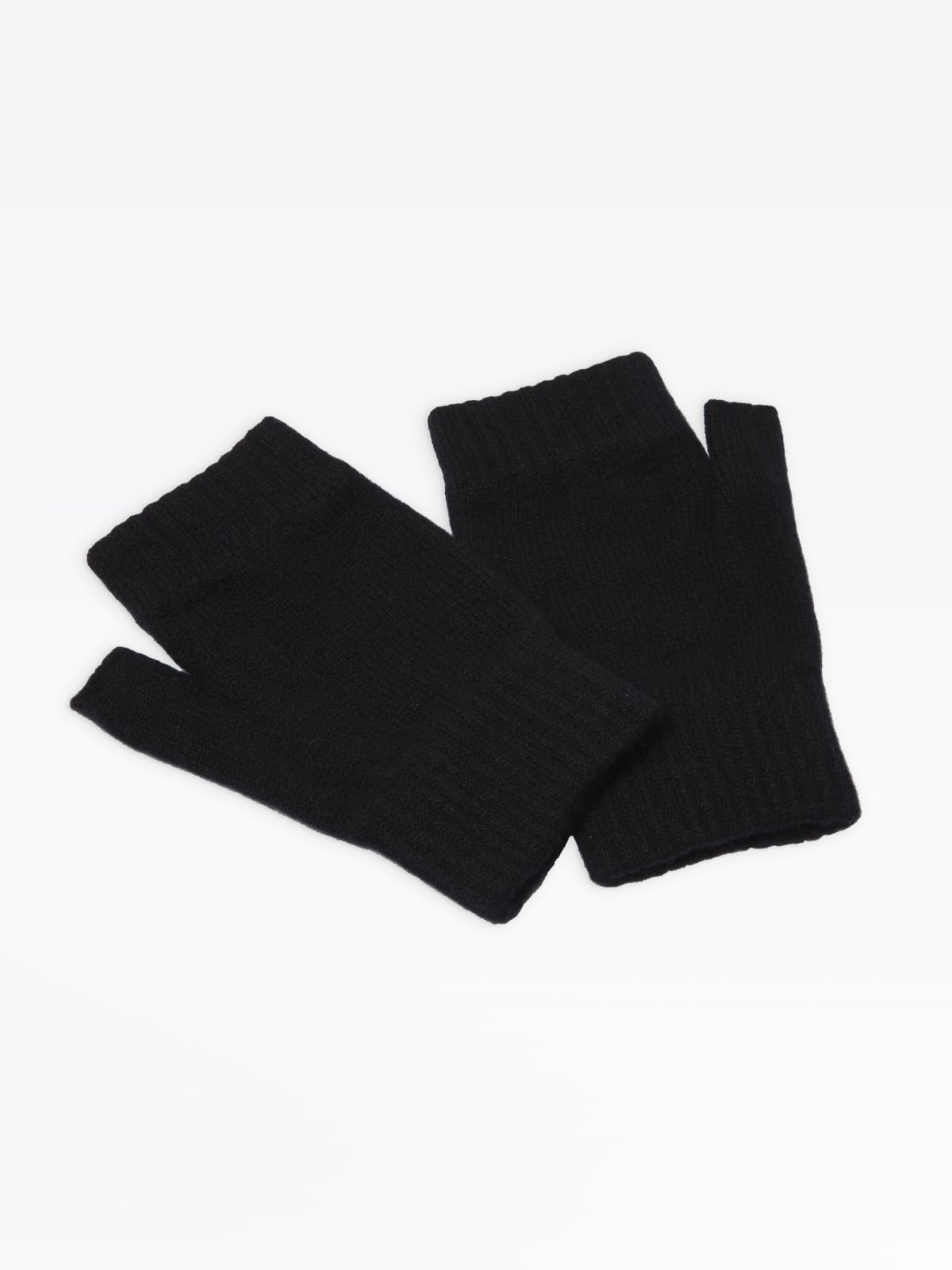 black wool Edouard fingerless gloves