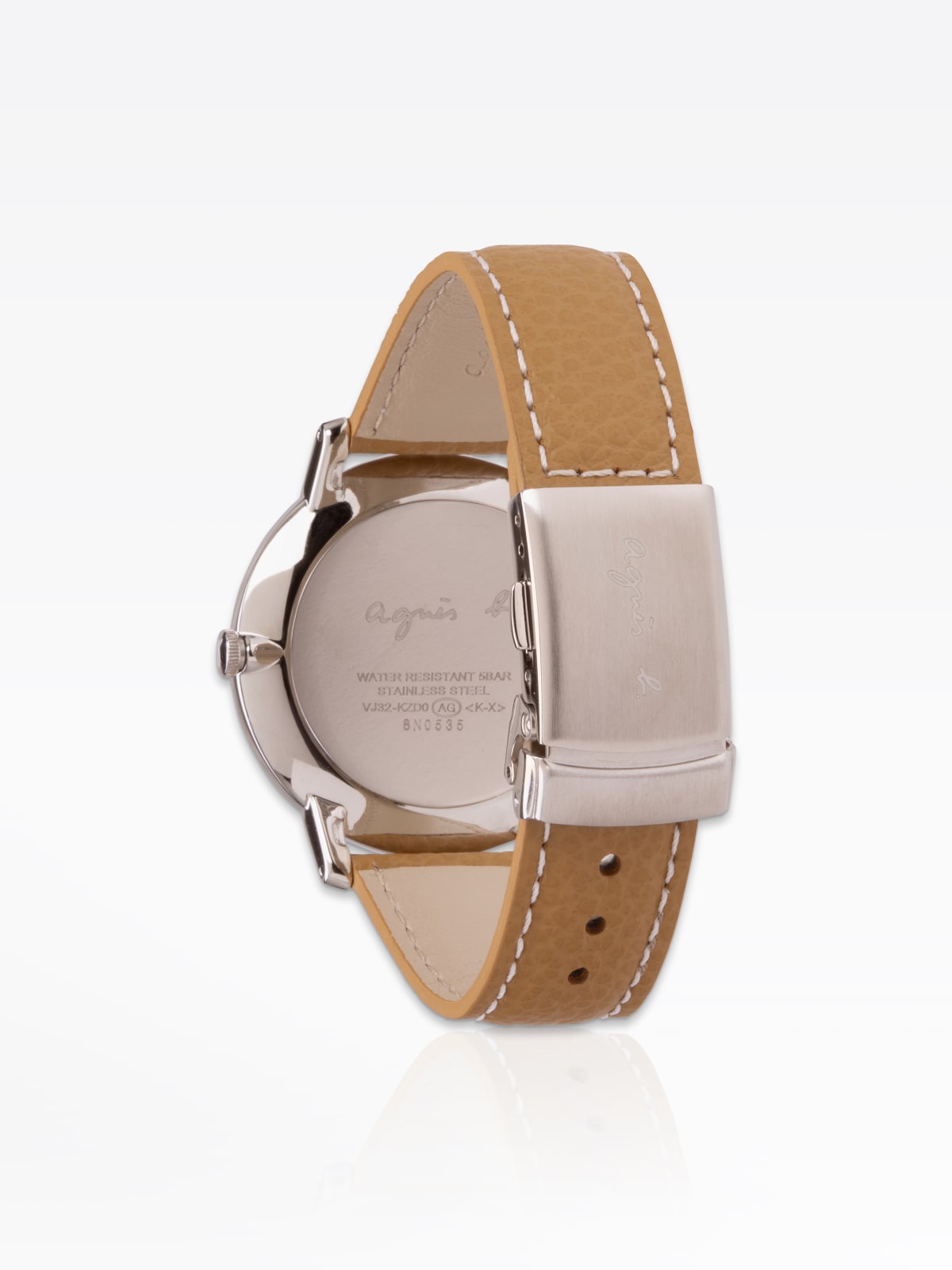 white dial leather bracelet men watch image number 1