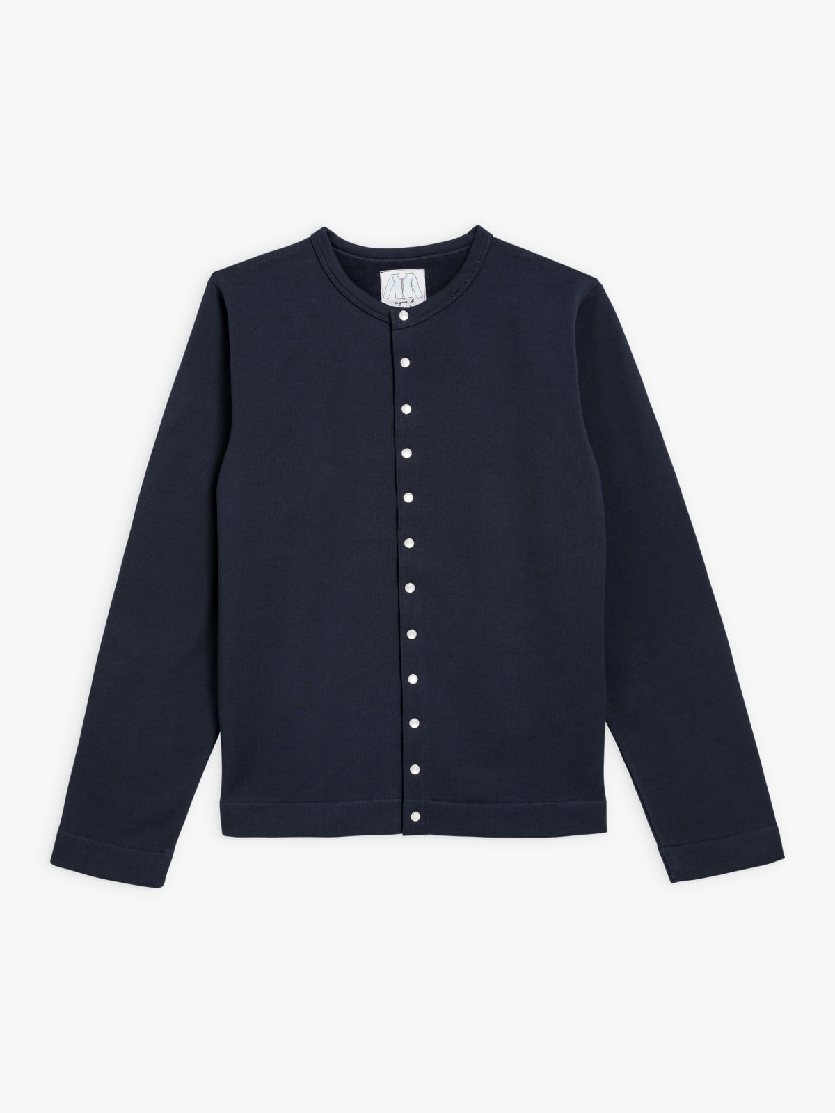 navy blue nacre snap cardigan