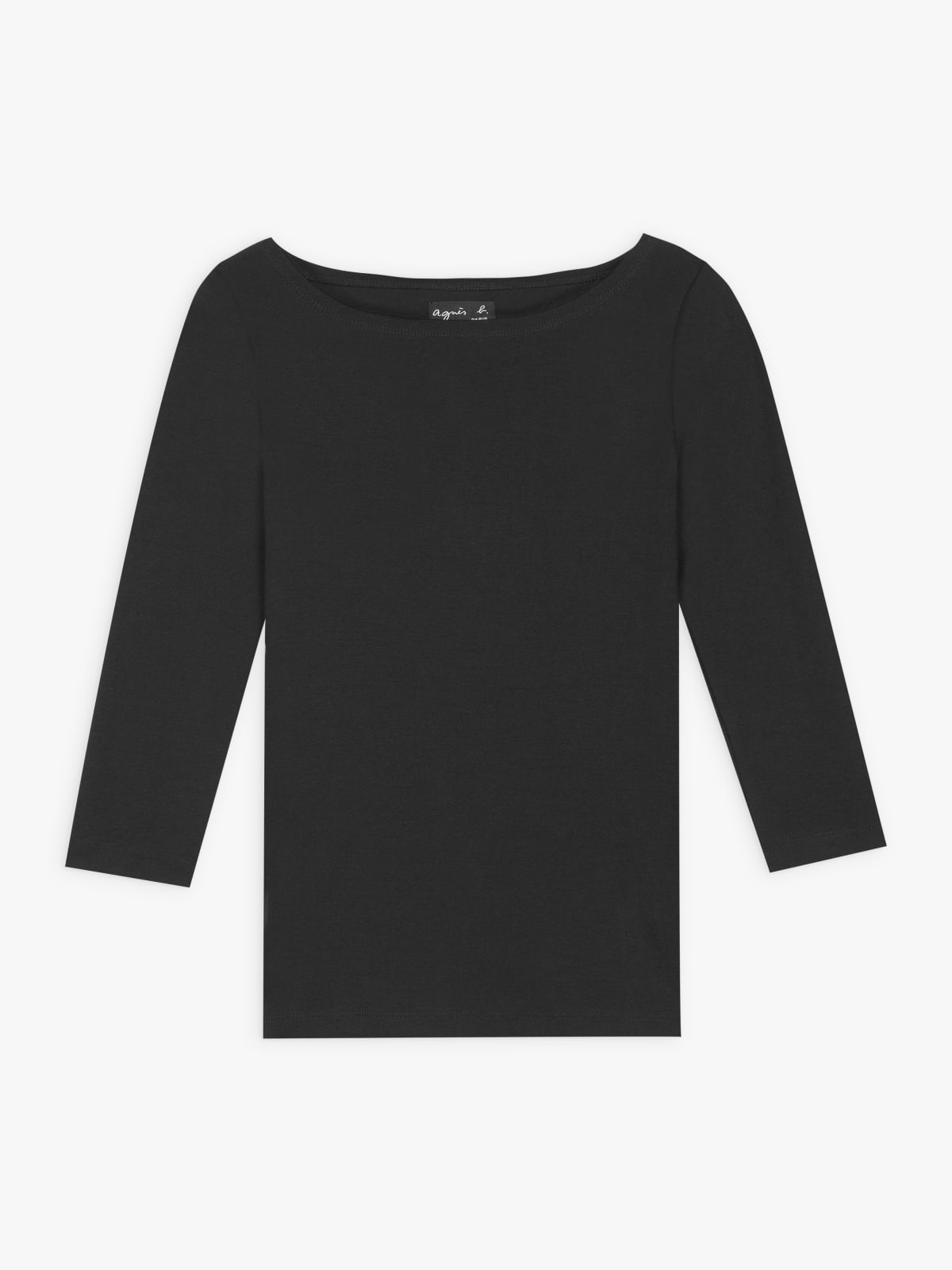 black 3/4 sleeve cotton Léopard t-shirt