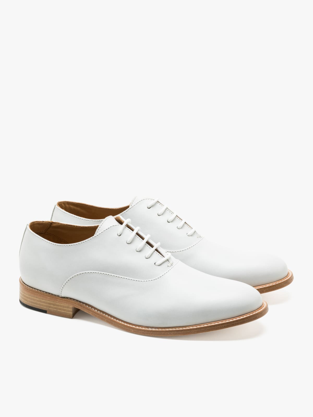 white leather george brogue shoes