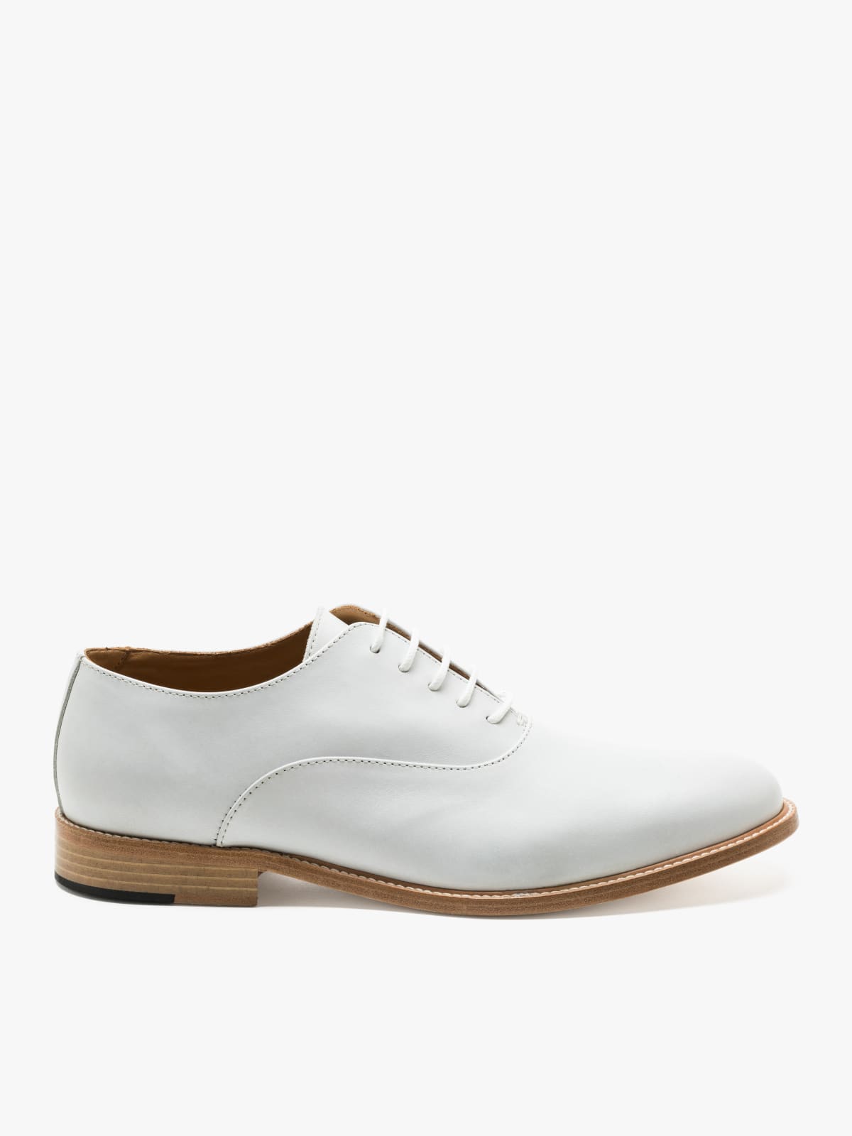 white leather george brogue shoes