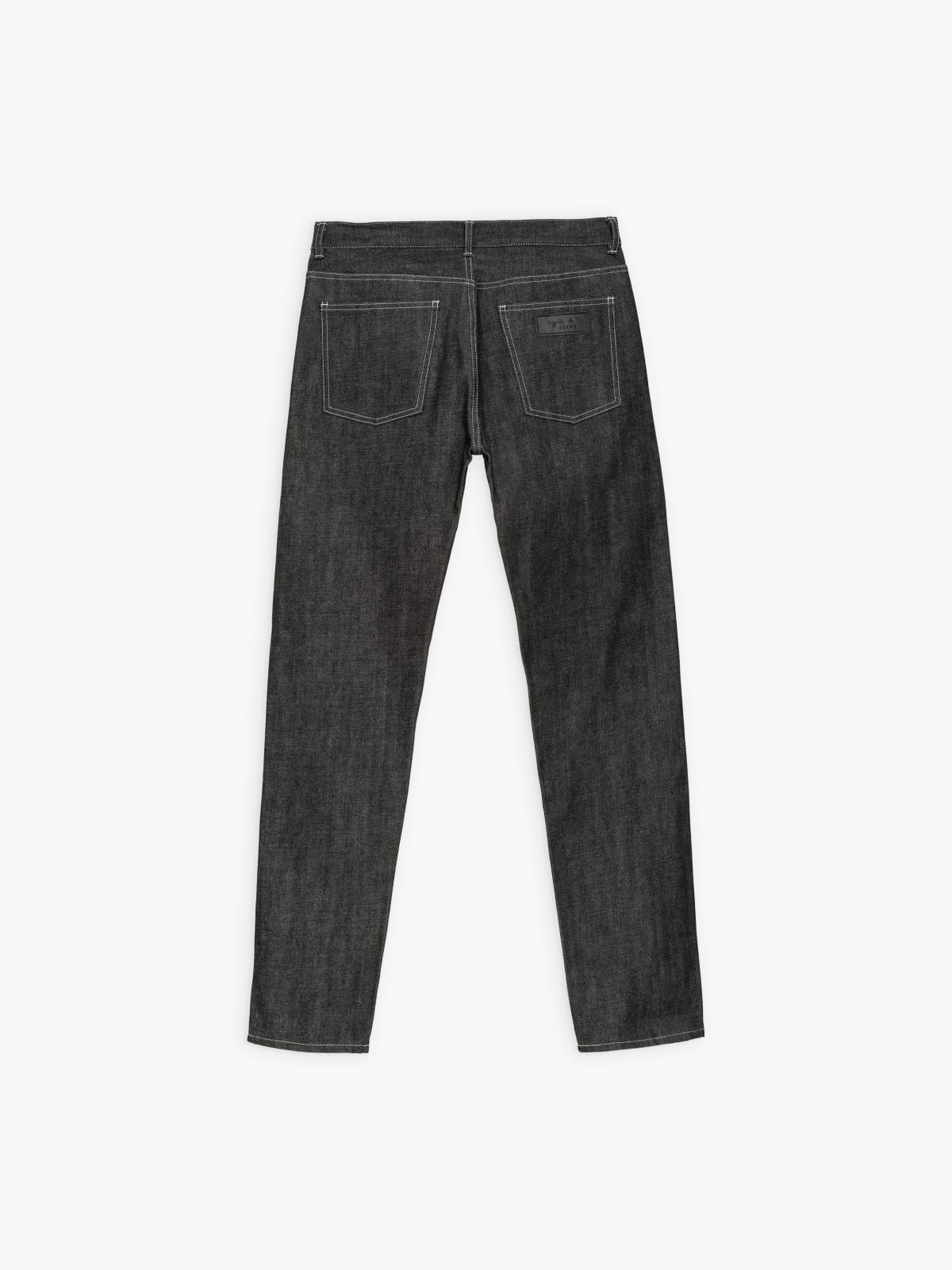 #1 men slim selvedge black jeans