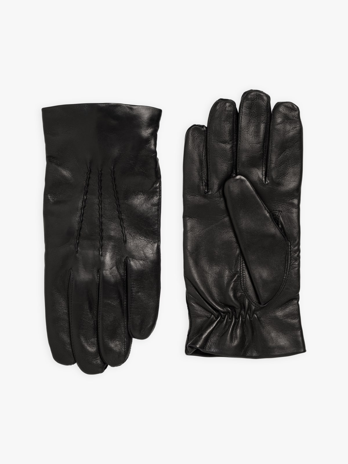 gants Dario en cuir d'agneau noirs