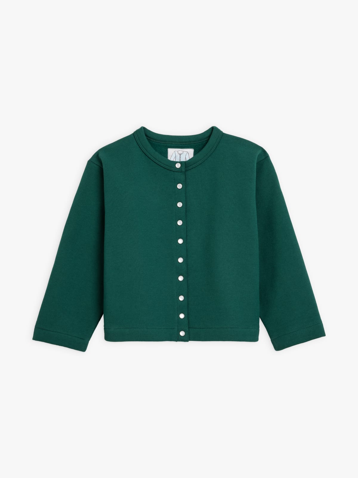 cardigan pression enfant vert en molleton