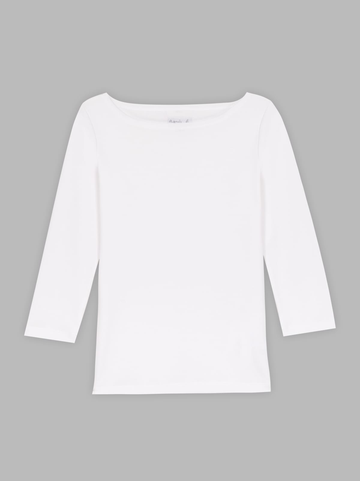 white 3/4 sleeve cotton Léopard t-shirt