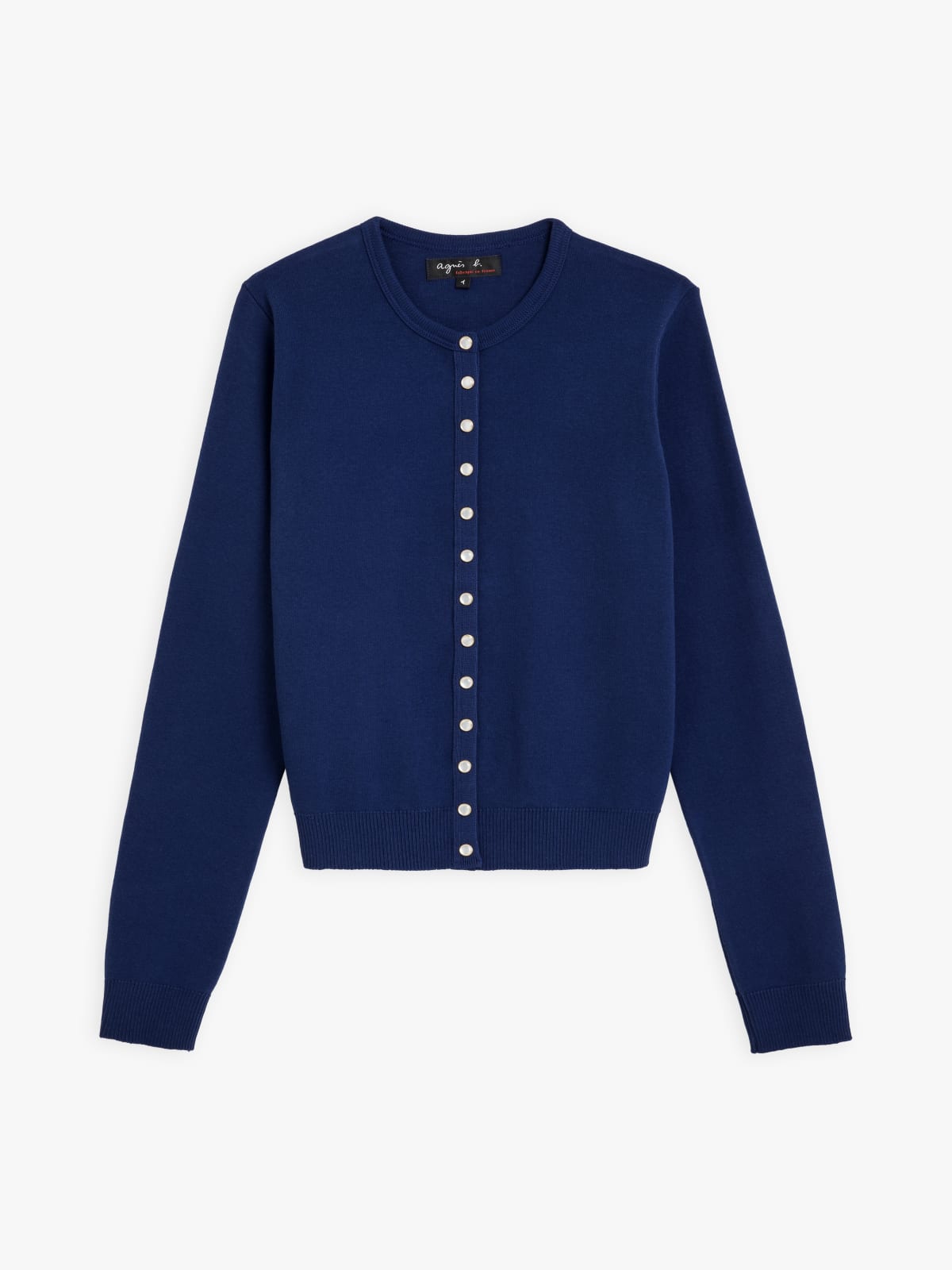 dark blue Swing nacre snap cardigan