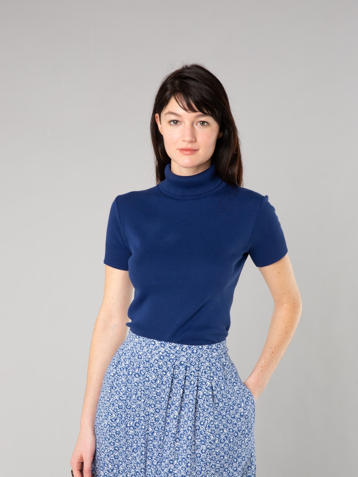 dark blue short sleeves Eddy sweater