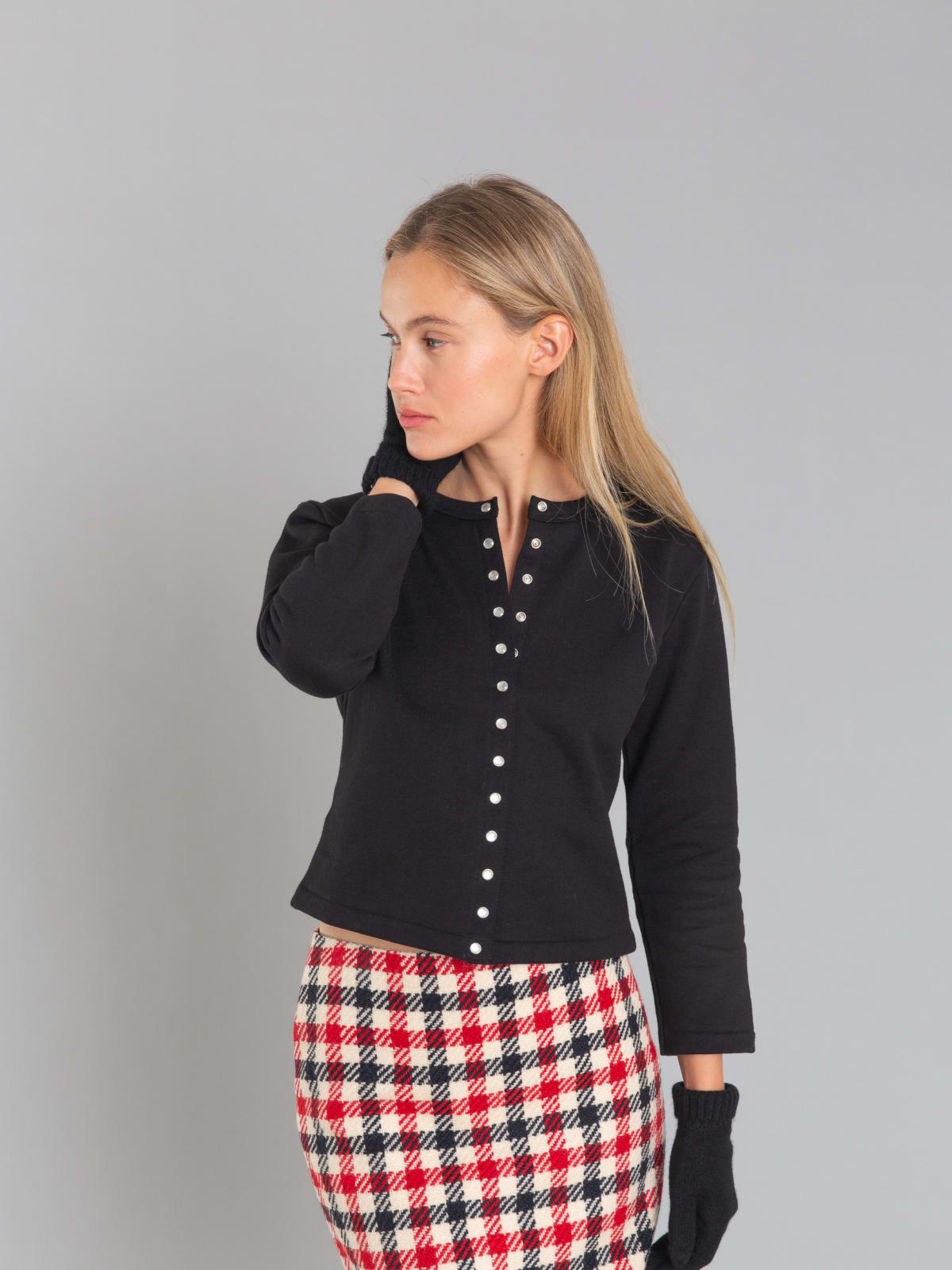 black Le Petit cotton fleece cardigan | Agnès b.