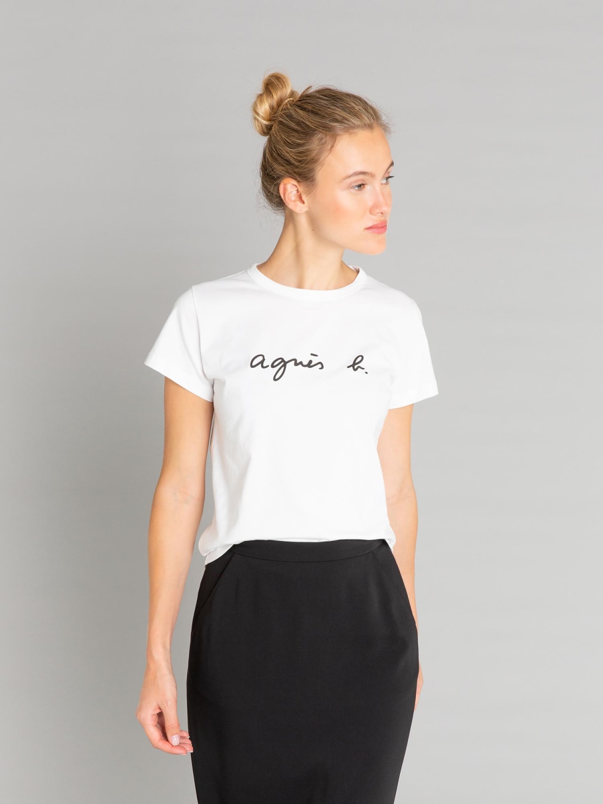 t-shirt Brando blanc logo "agnès b." noir