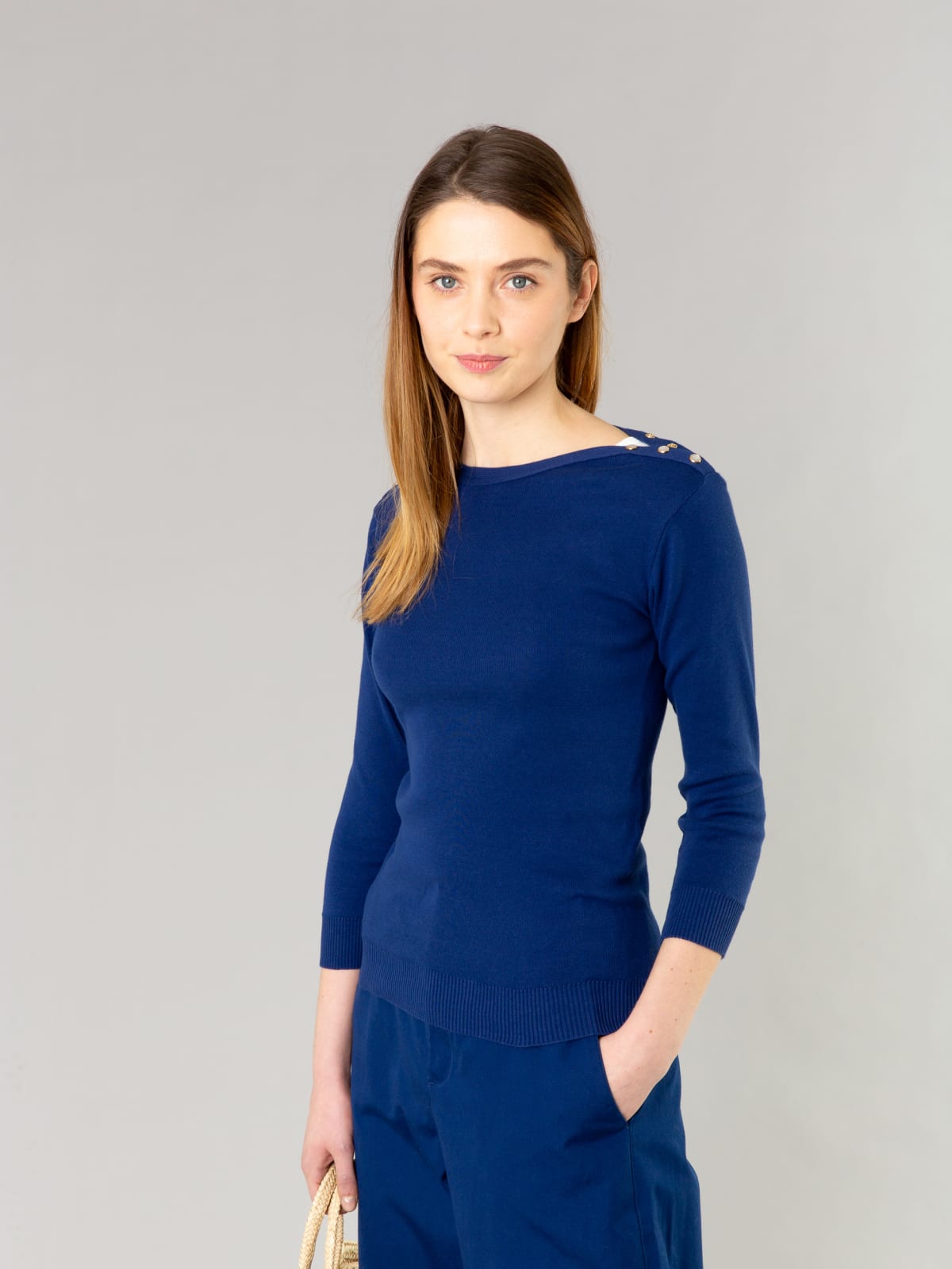 pull Badiane nacre bleu foncé