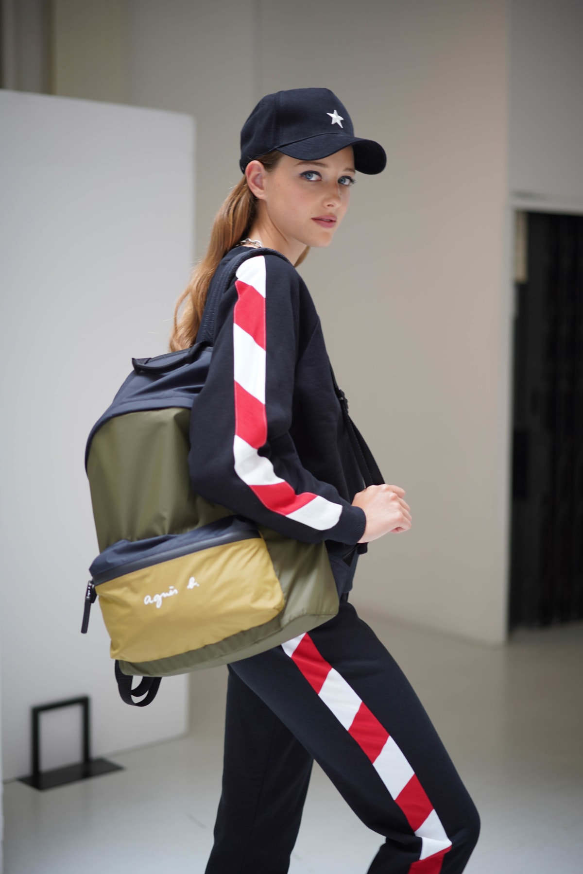 multicolor nylon backpack image number 1