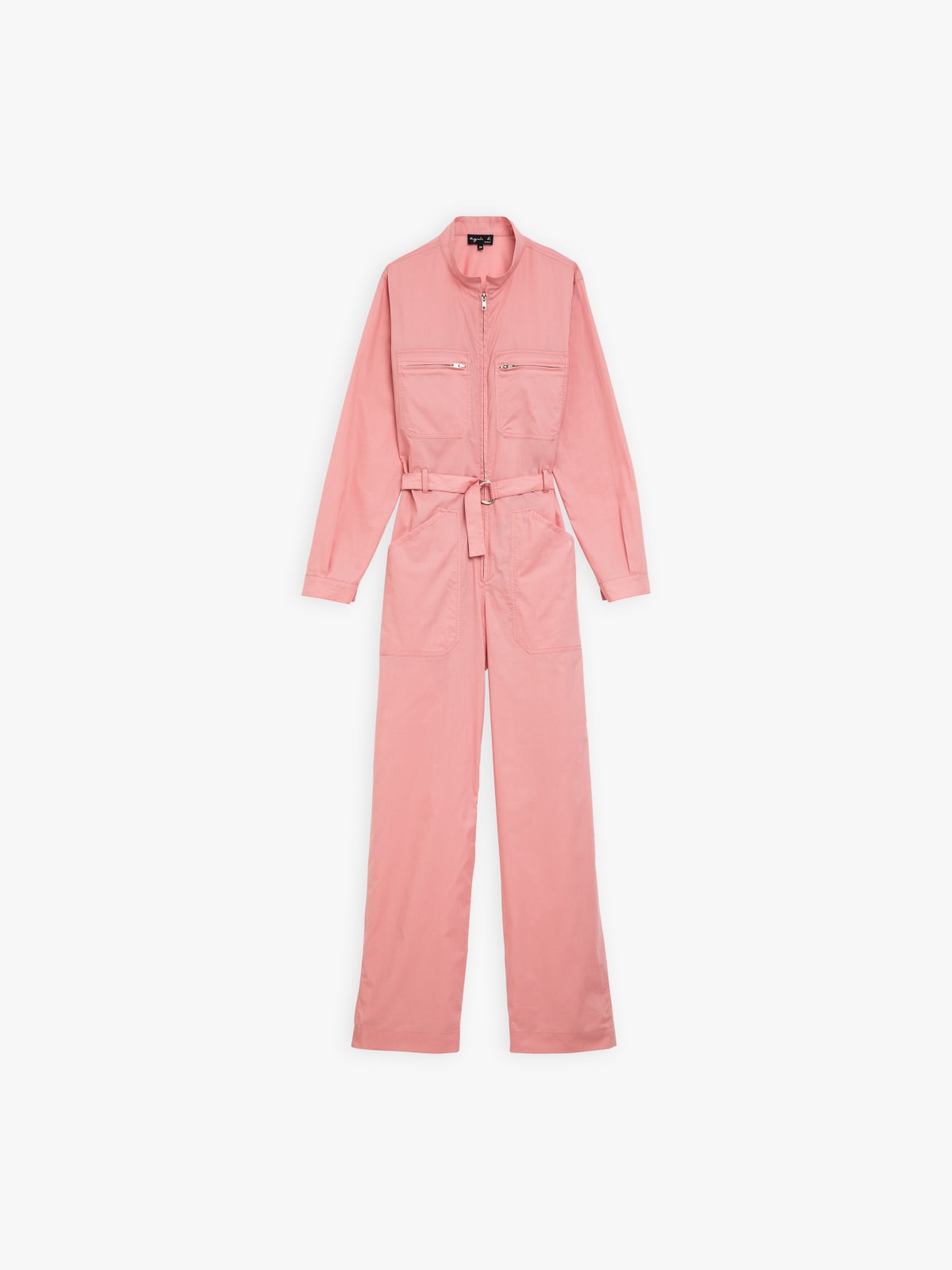 pink cotton percale jumpsuit