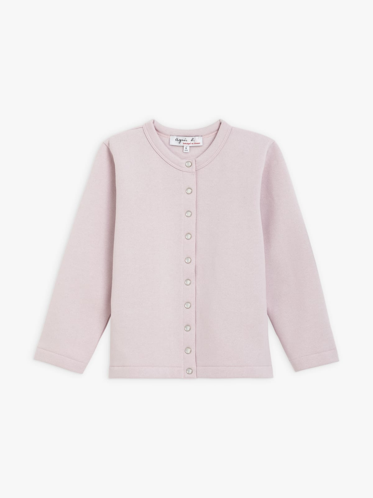 pale pink "12 ans" snap cardigan