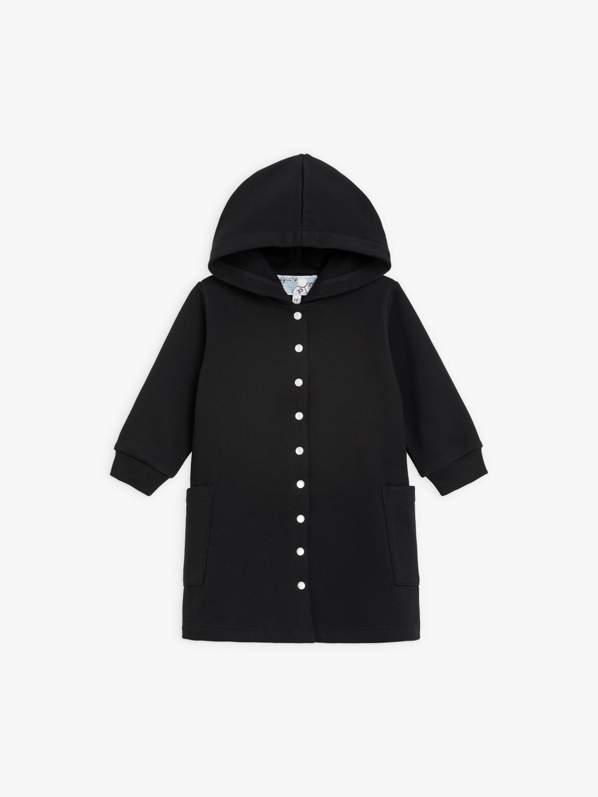 black cotton fleece baby coat