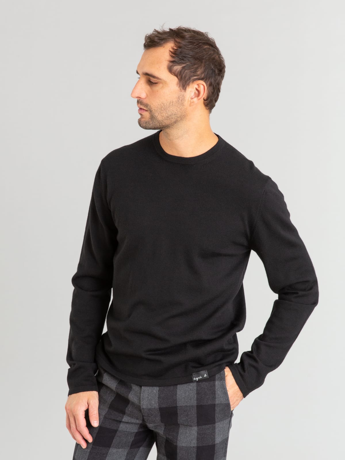 black merino wool Park jumper