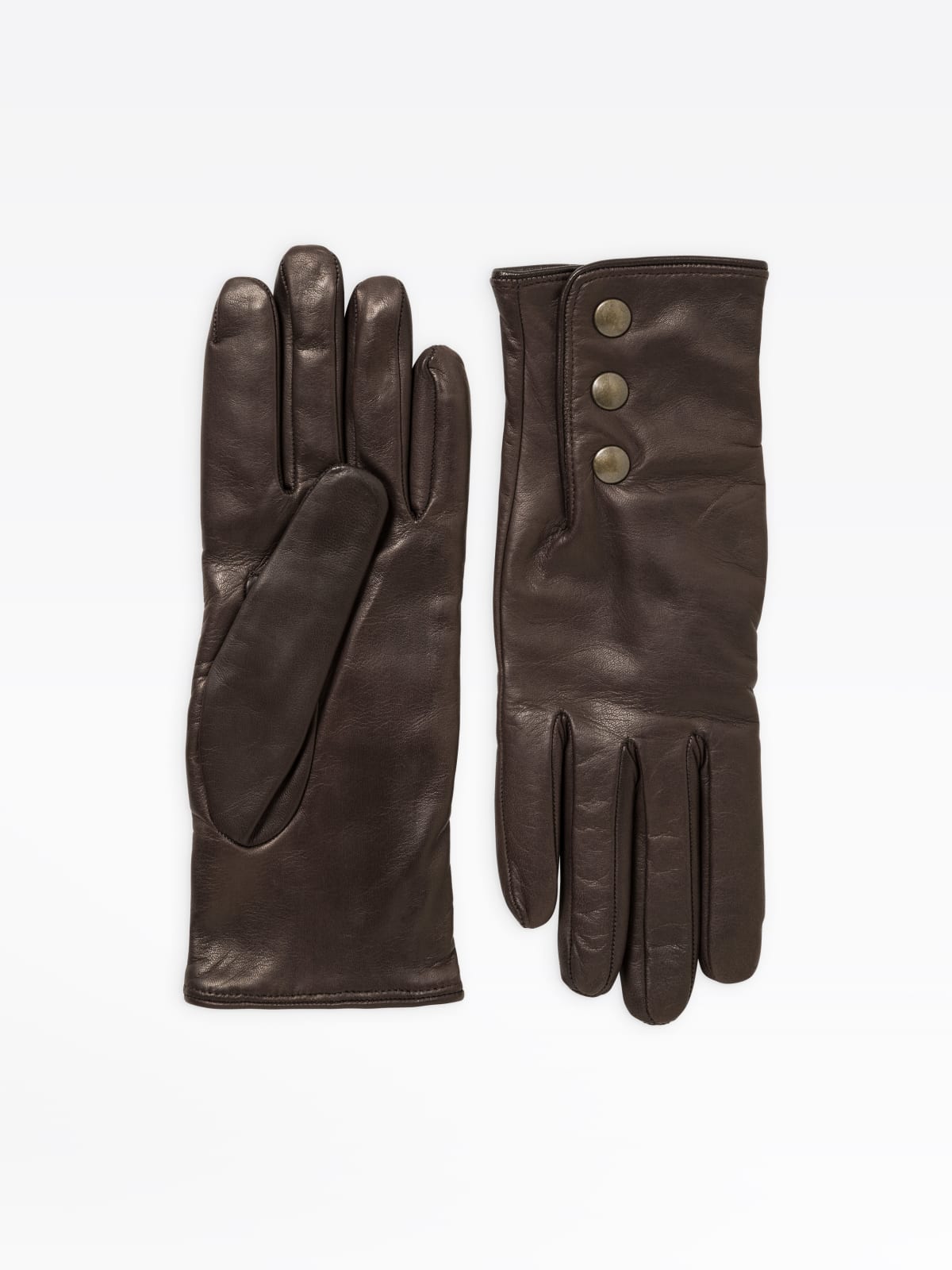 snap-button leather gloves