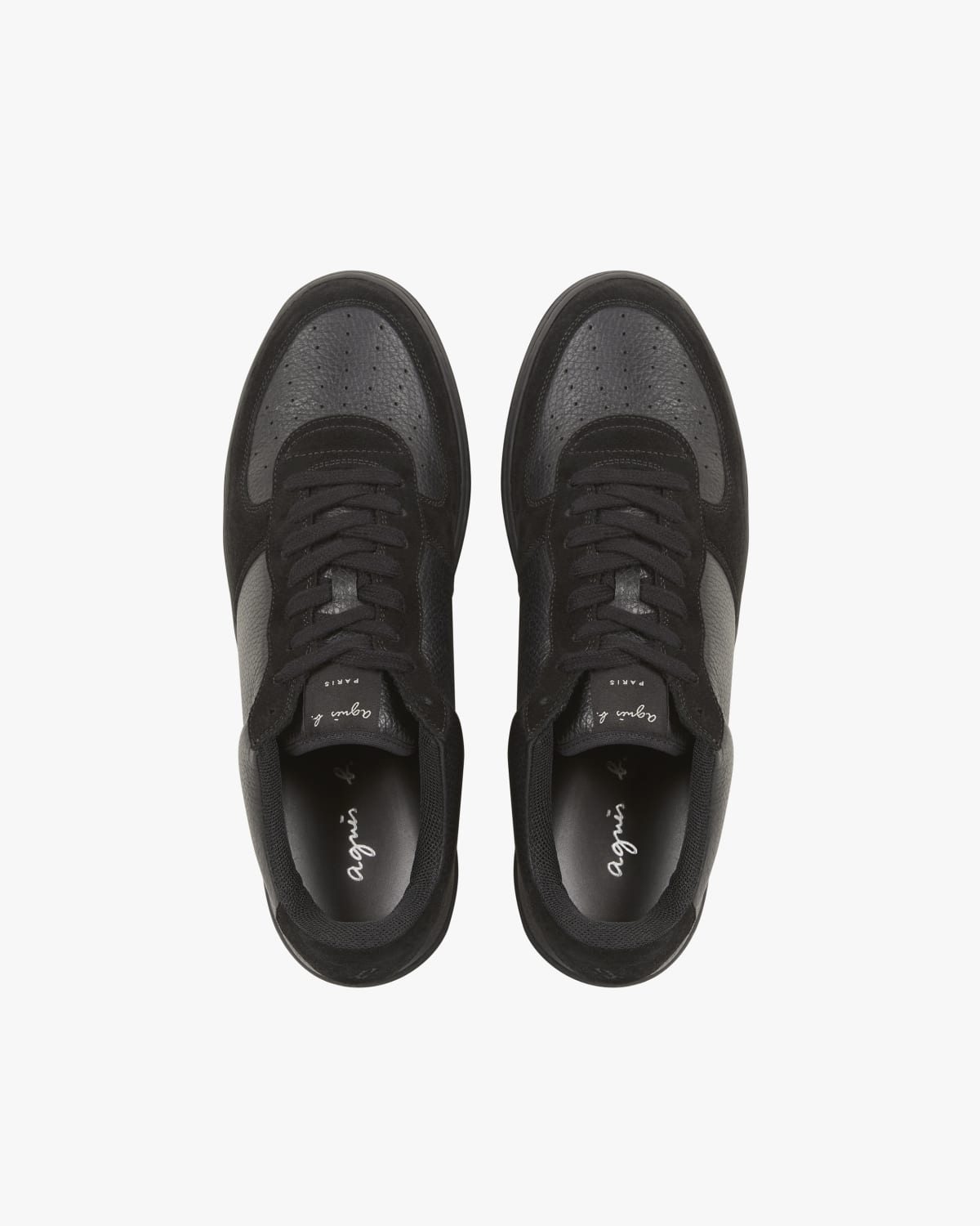 black suede and grained leather Alix sneakers