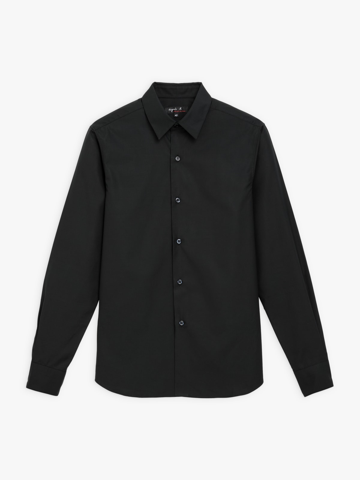 chemise Thomas noire en popeline de coton