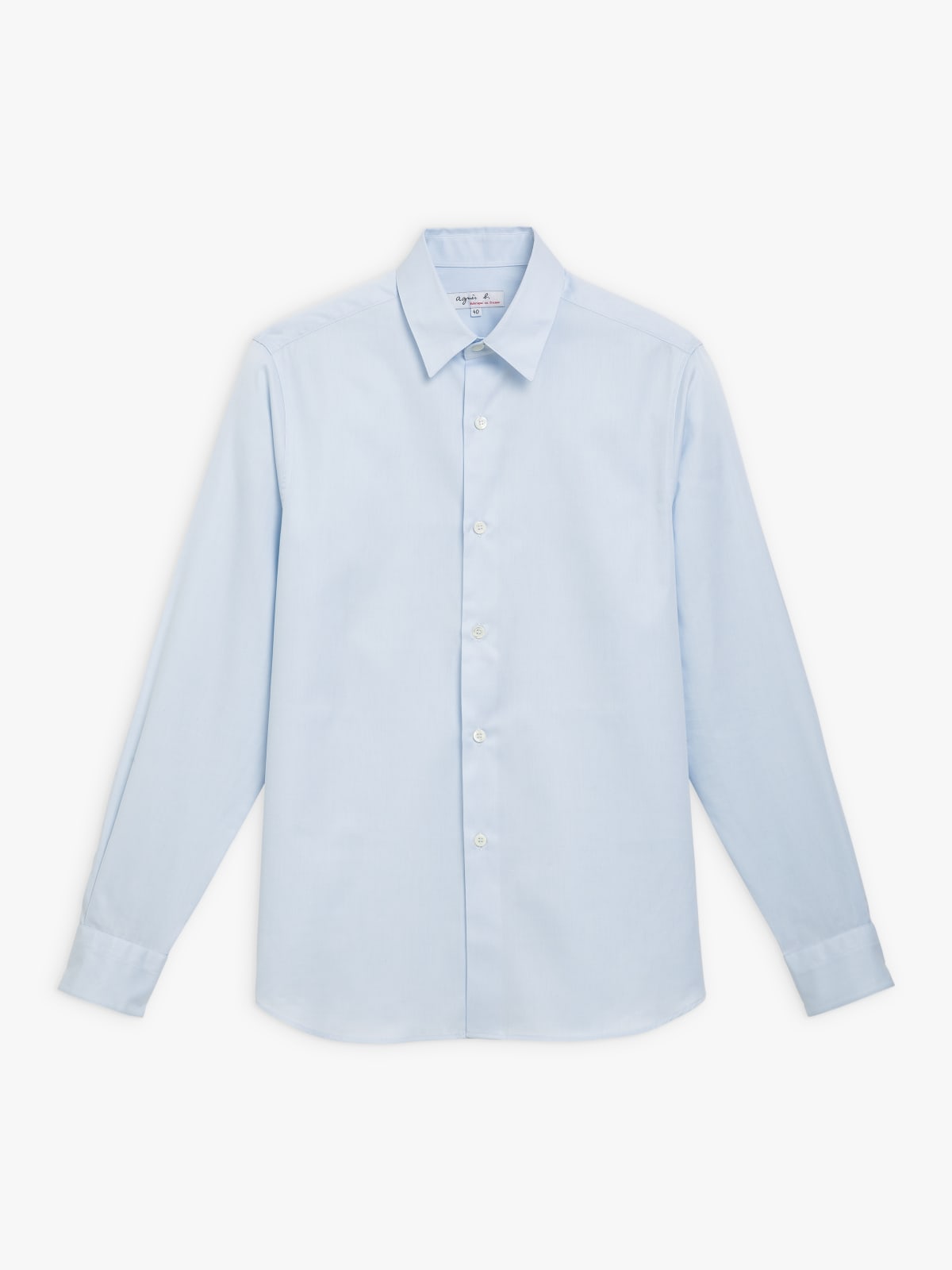 chemise Andy bleu ciel en sergé de coton