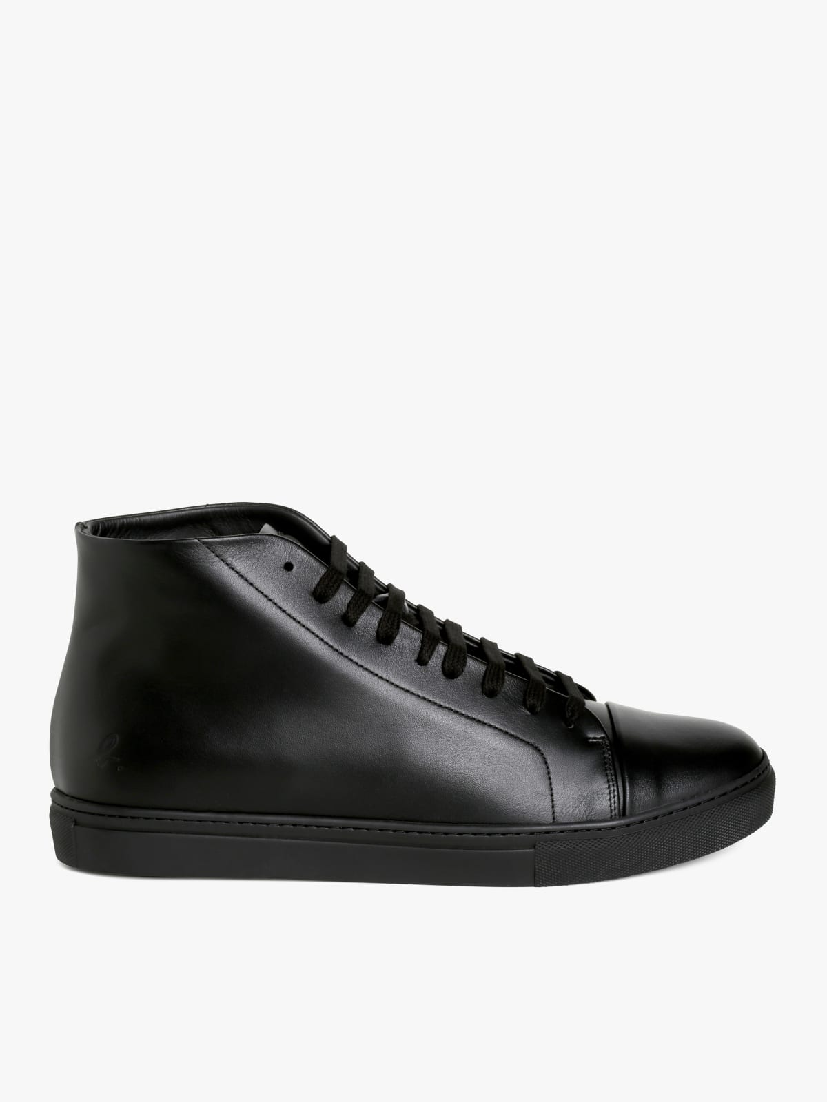 black leather Rafael high-top sneakers